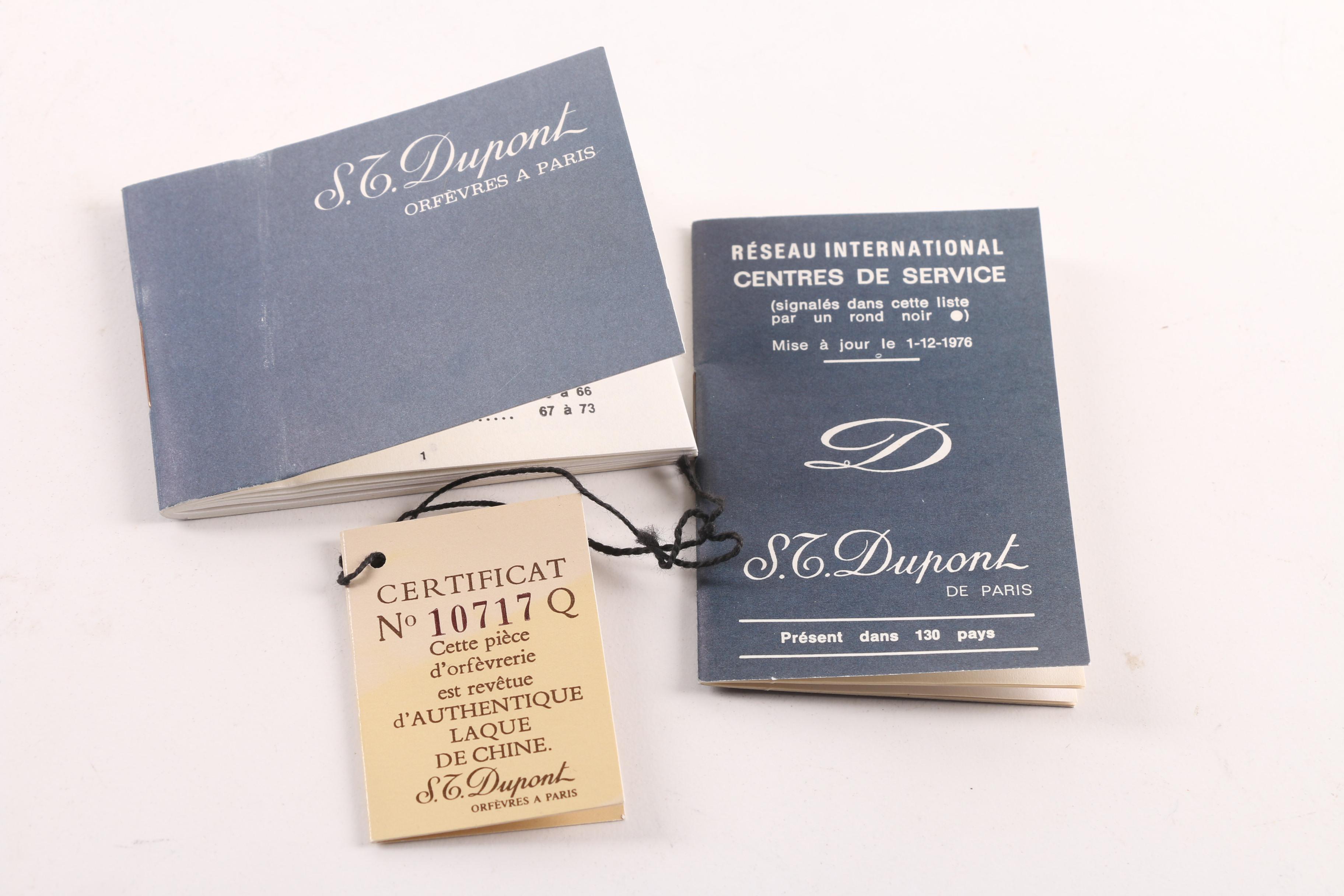 S. T. Dupont Chinese Lacquer Lighter in Original Box