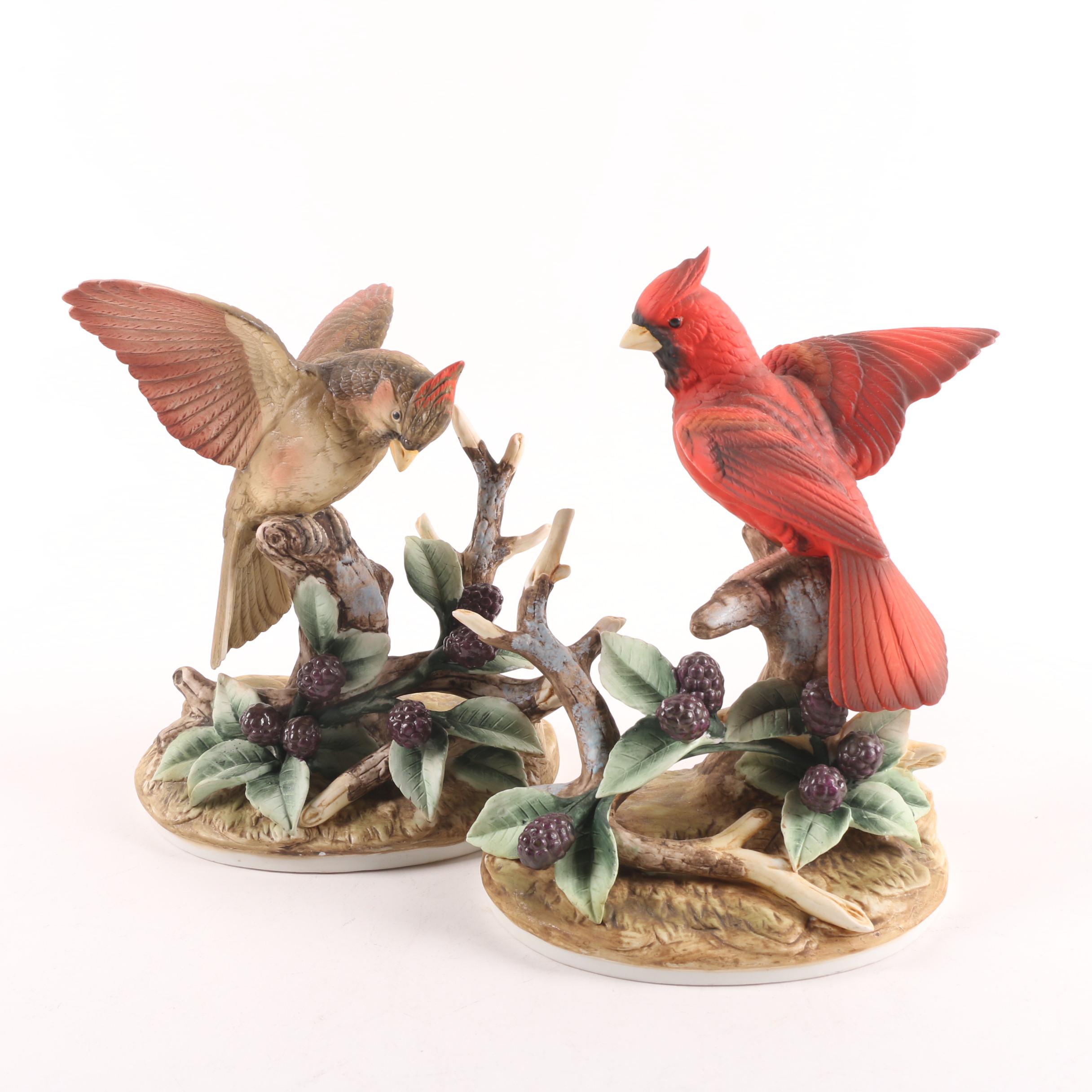 Andrea by Sadek Porcelain Male and Female Cardinal Figurines