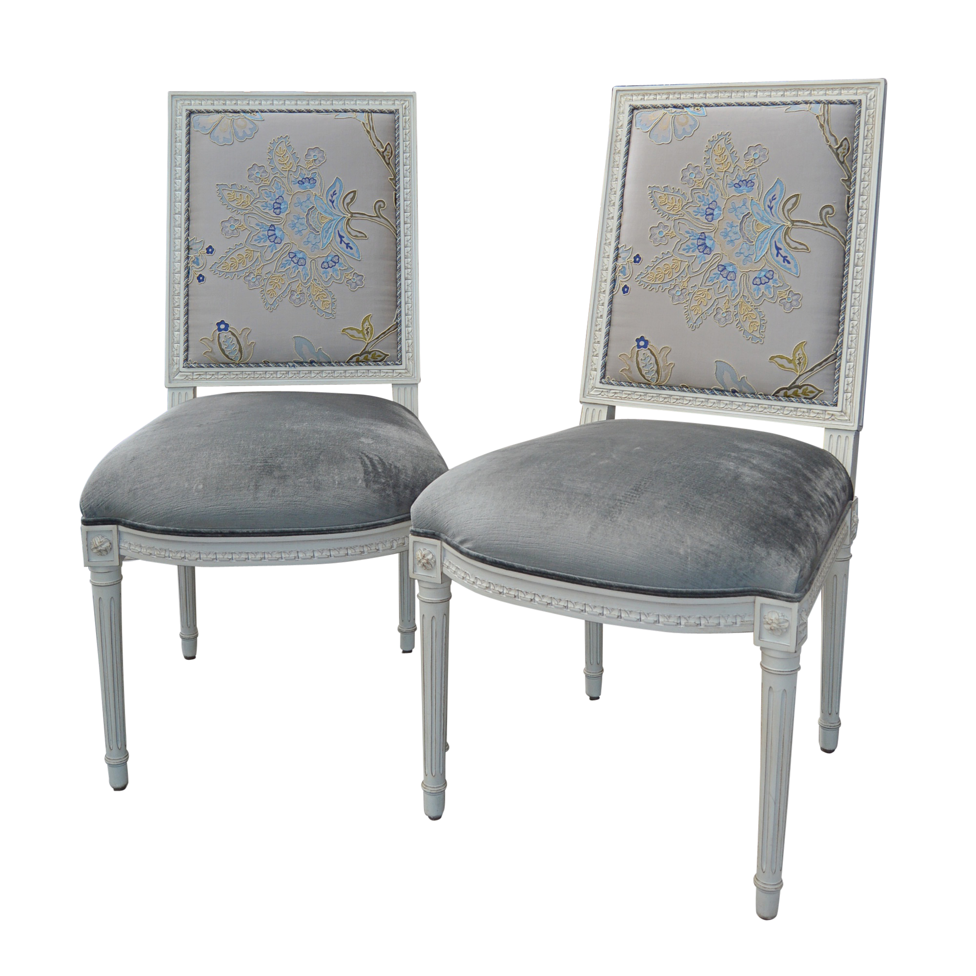 Pair of Louis XVI Style Side Chairs from Louis J. Solomon
