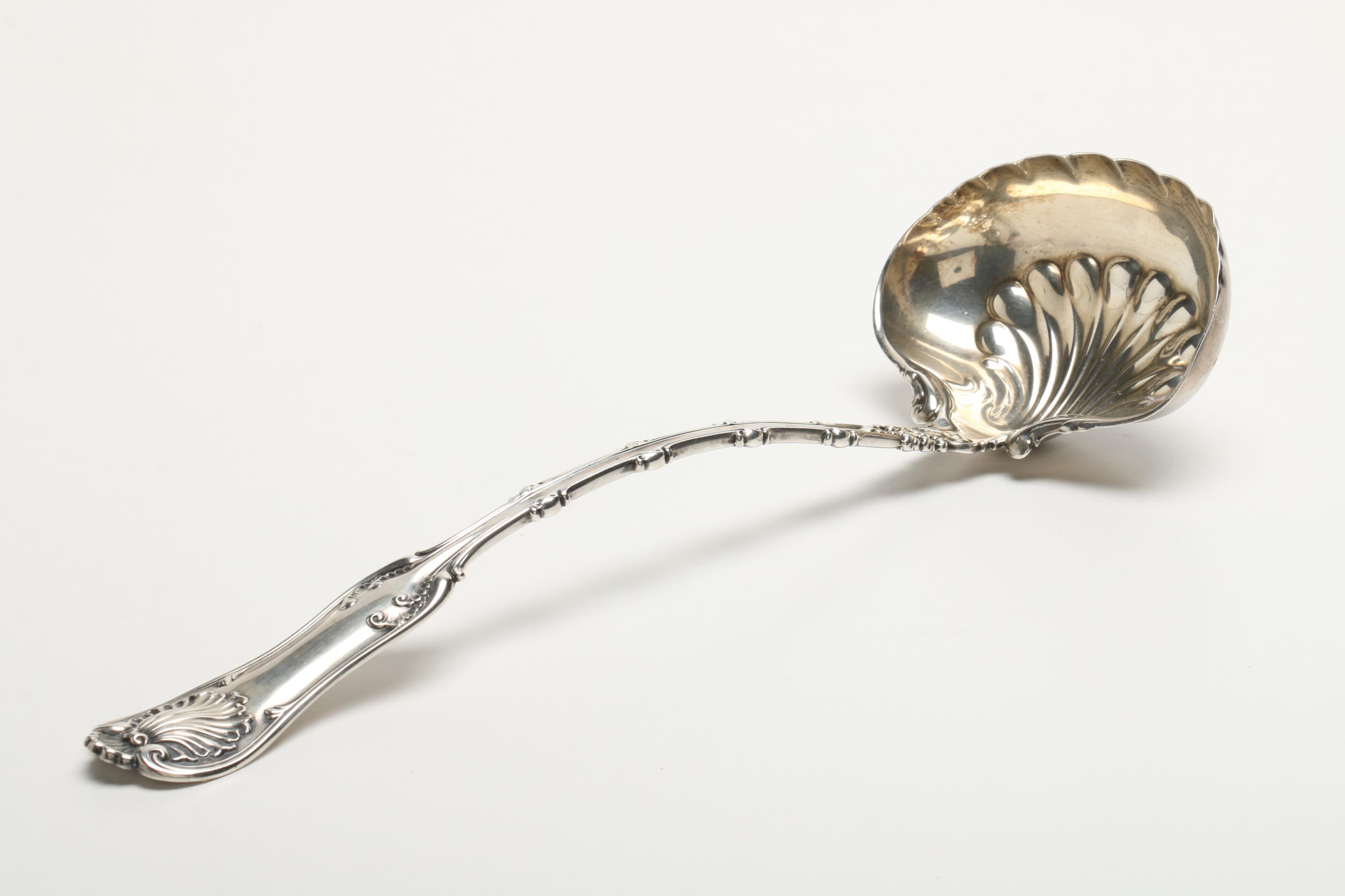 Sterling Silver Whiting Punch Ladle and Gorham Serving Spoon