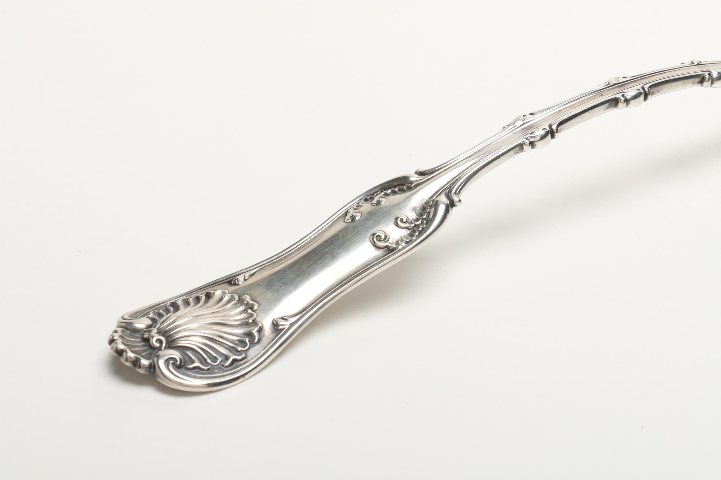 Sterling Silver Whiting Punch Ladle and Gorham Serving Spoon