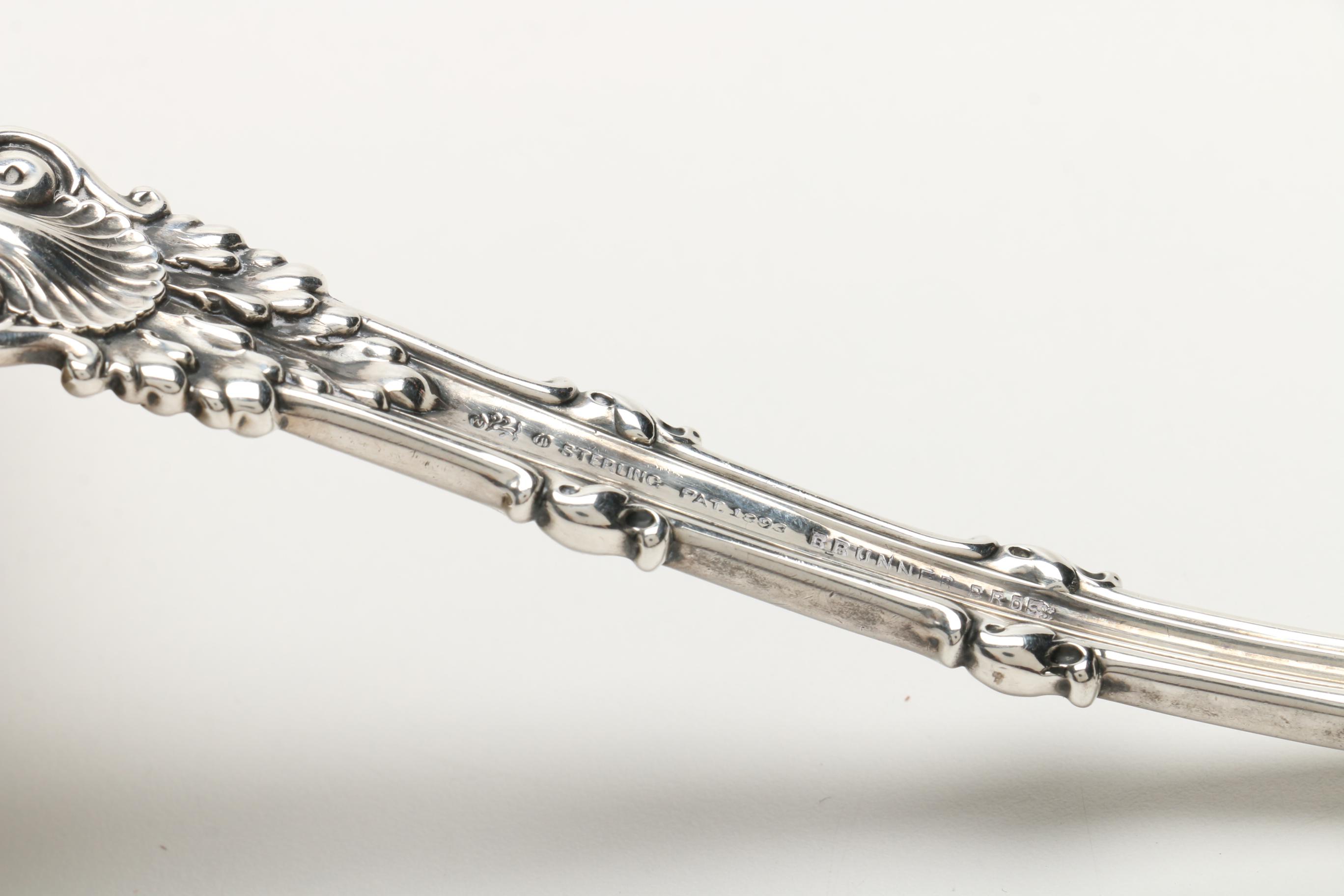 Sterling Silver Whiting Punch Ladle and Gorham Serving Spoon