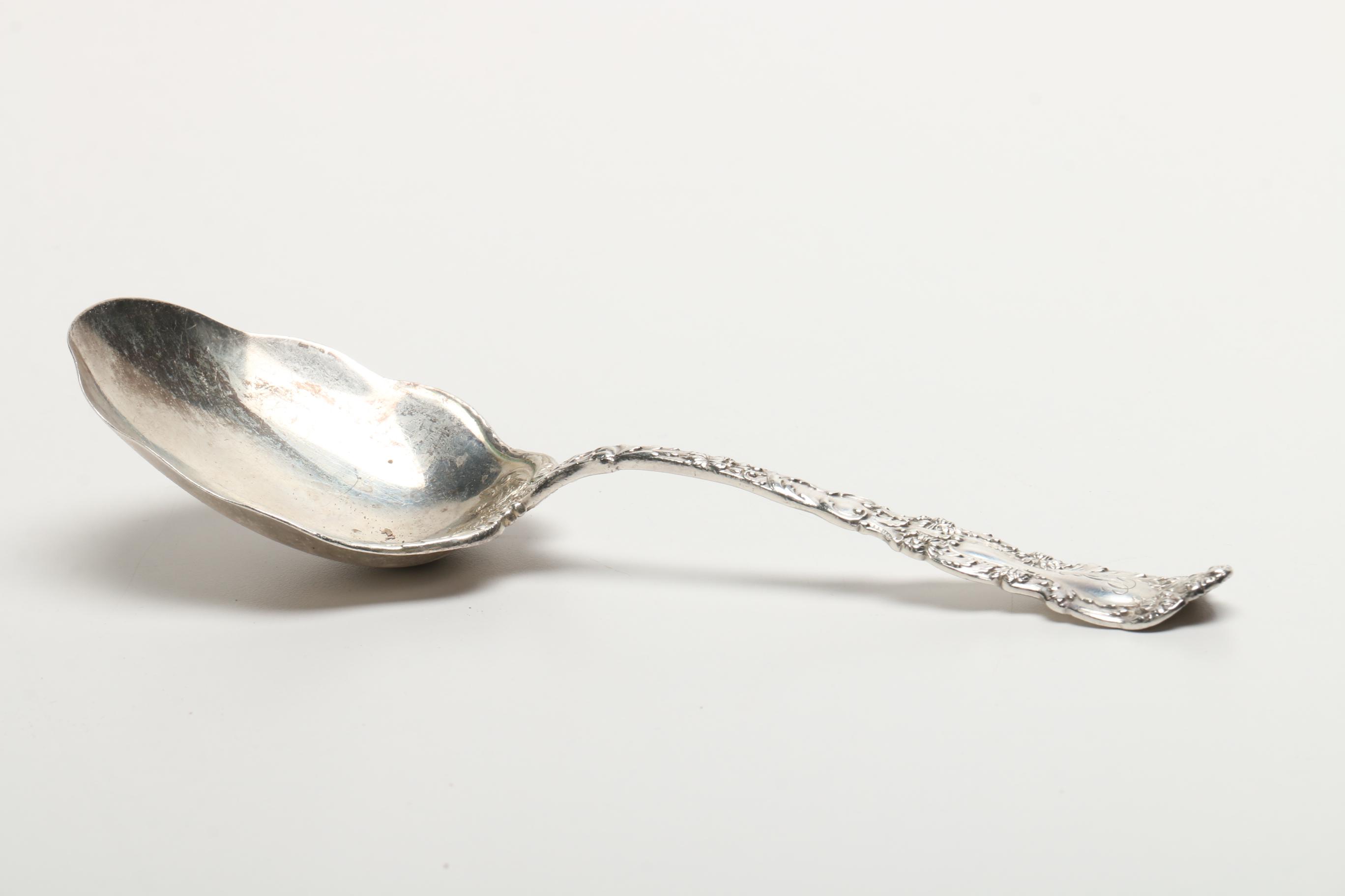 Sterling Silver Whiting Punch Ladle and Gorham Serving Spoon