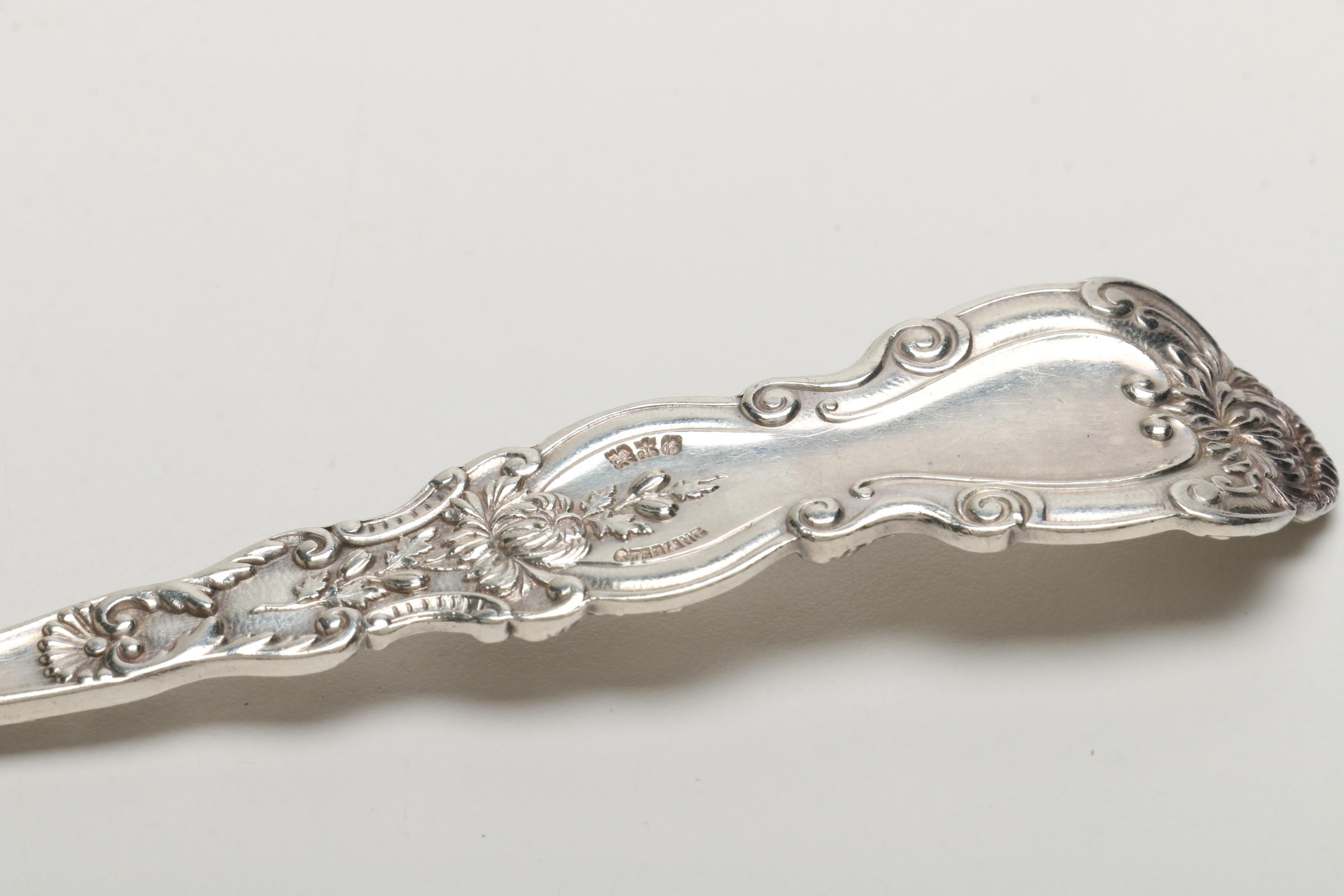 Sterling Silver Whiting Punch Ladle and Gorham Serving Spoon