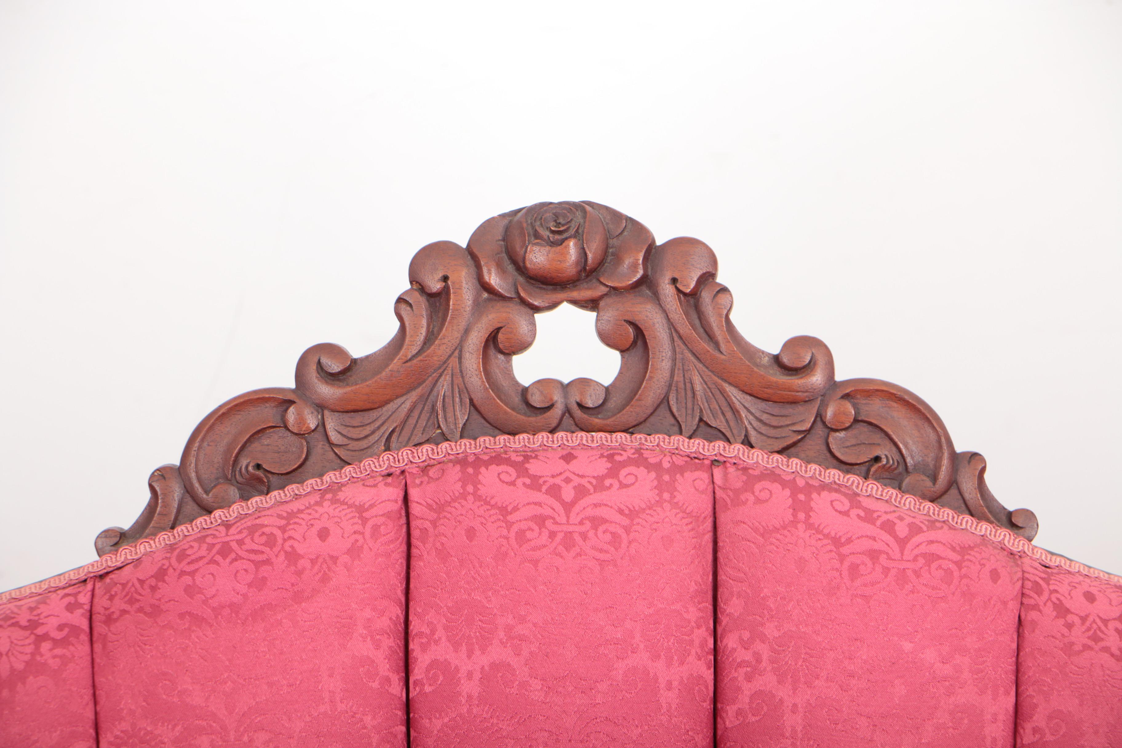 Victorian Rococo Revival Mahogany Sofa, Third Quarter 19th Century
