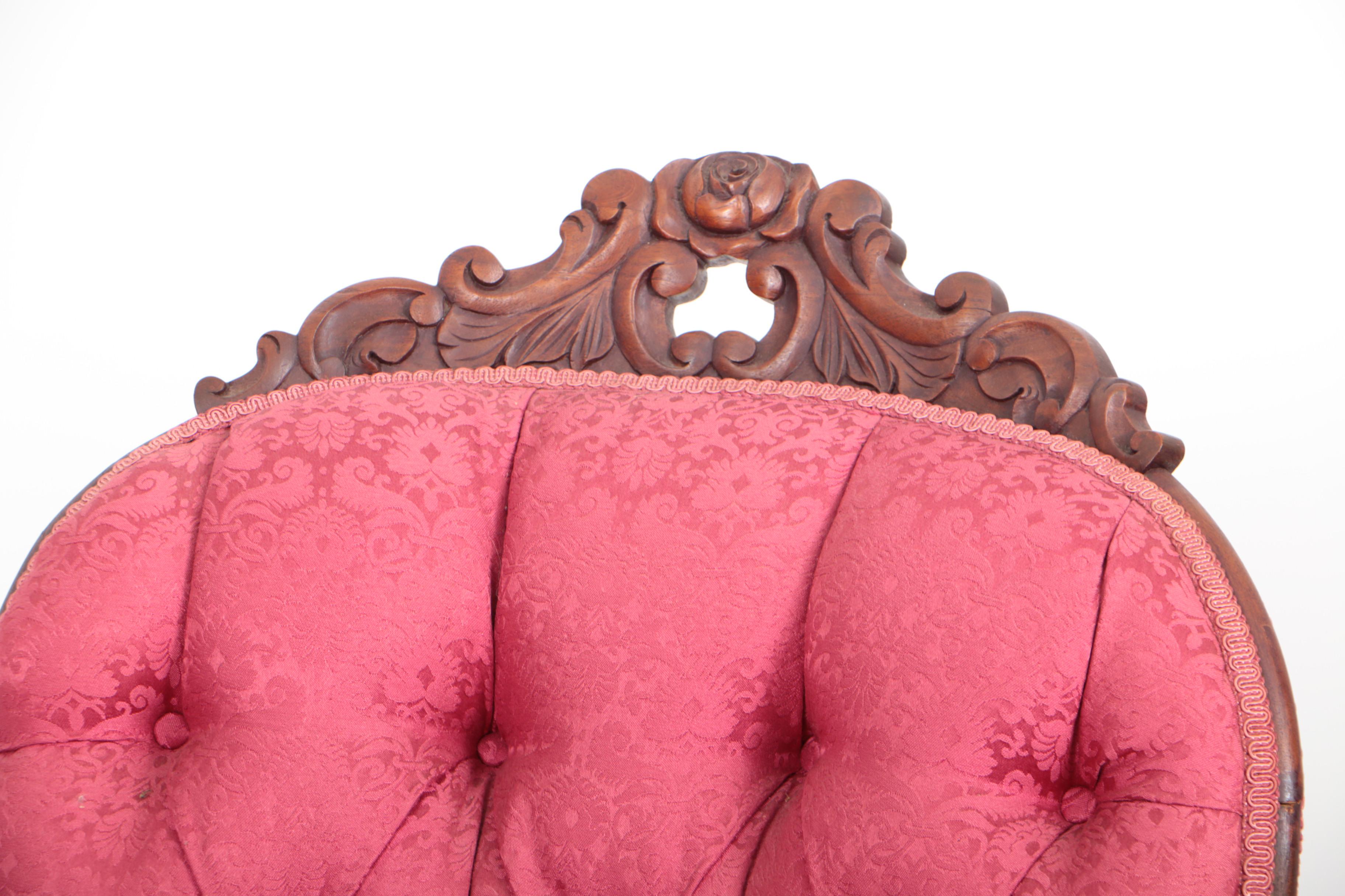 Victorian Rococo Revival Mahogany Sofa, Third Quarter 19th Century