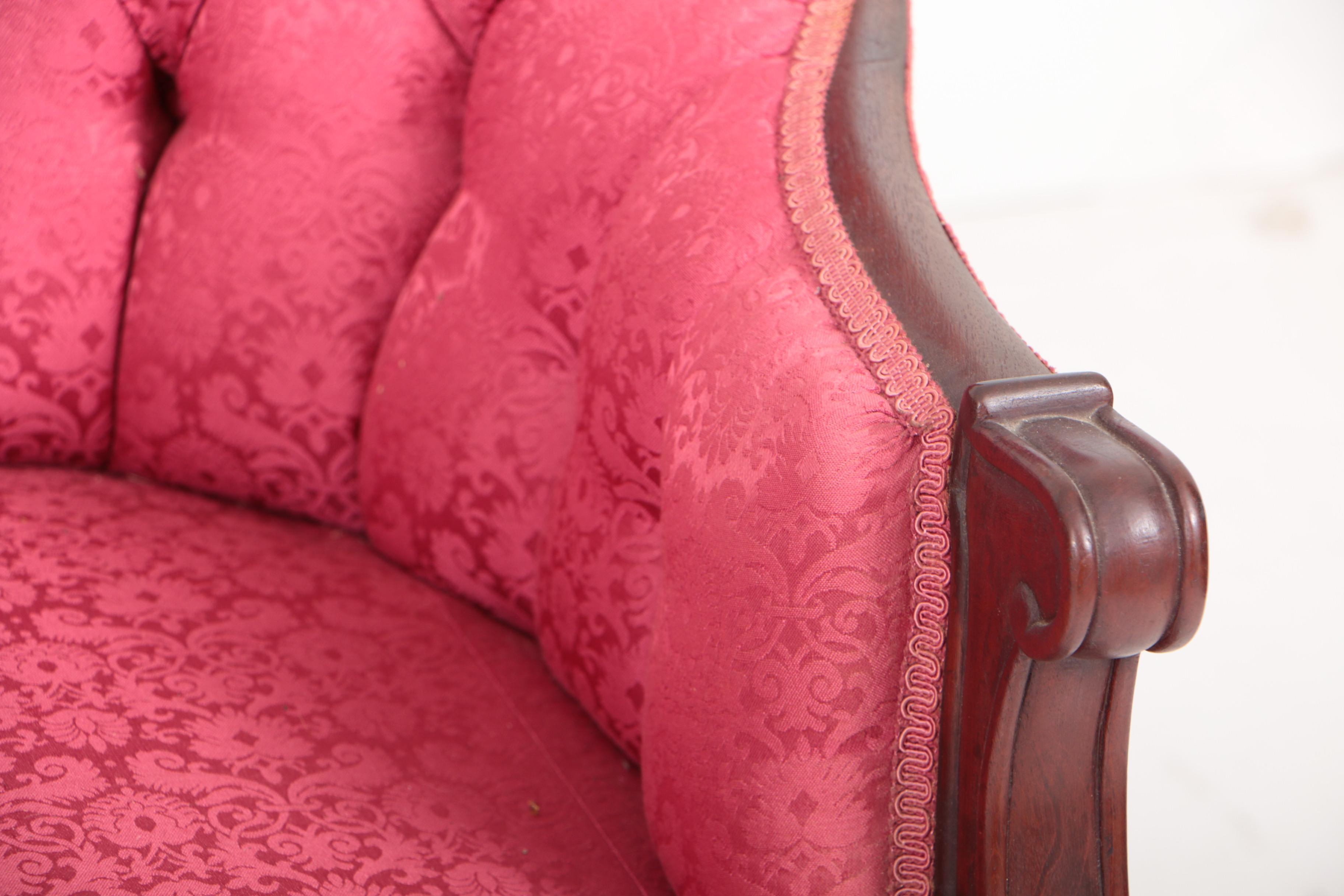 Victorian Rococo Revival Mahogany Sofa, Third Quarter 19th Century