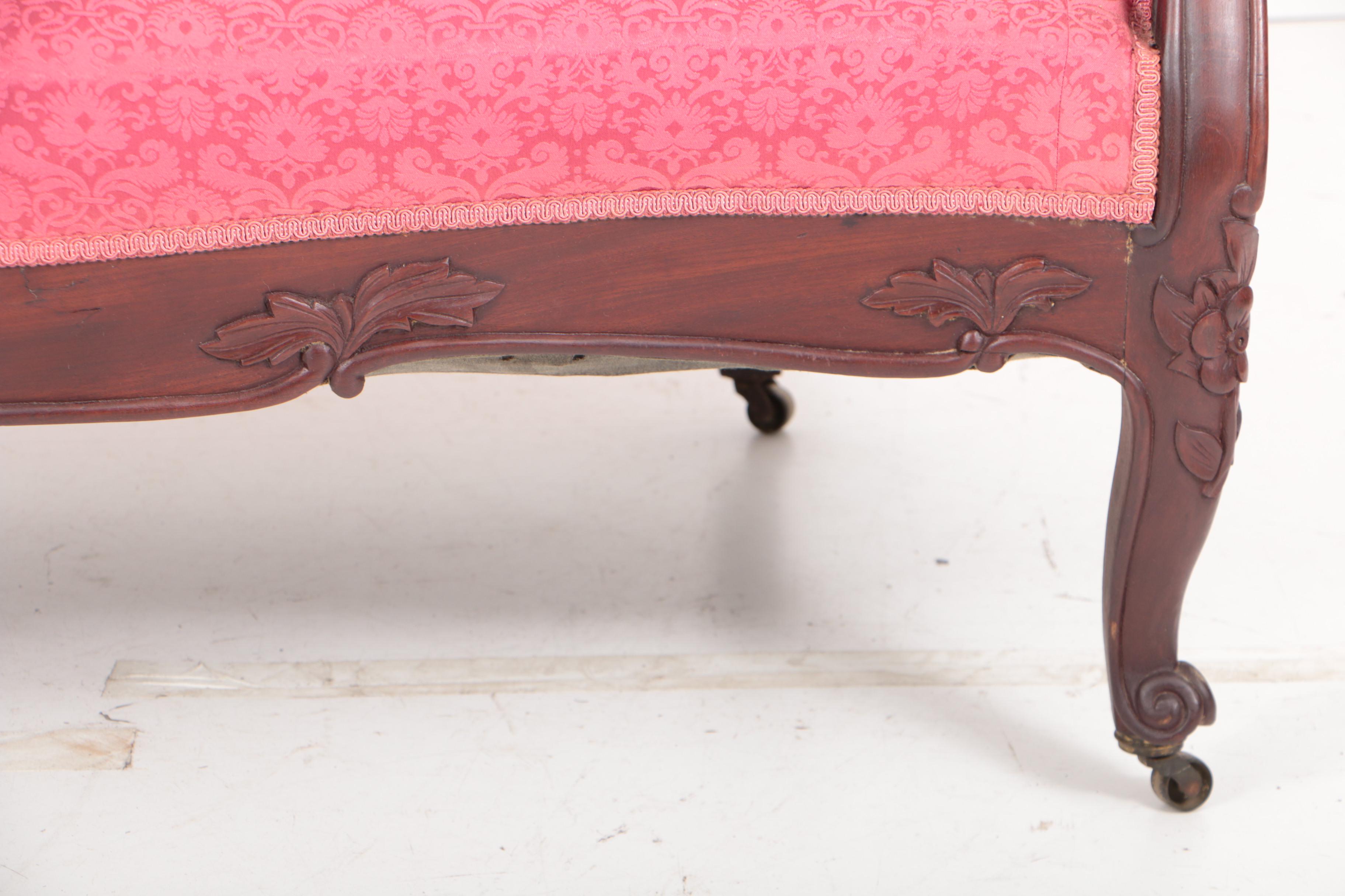 Victorian Rococo Revival Mahogany Sofa, Third Quarter 19th Century
