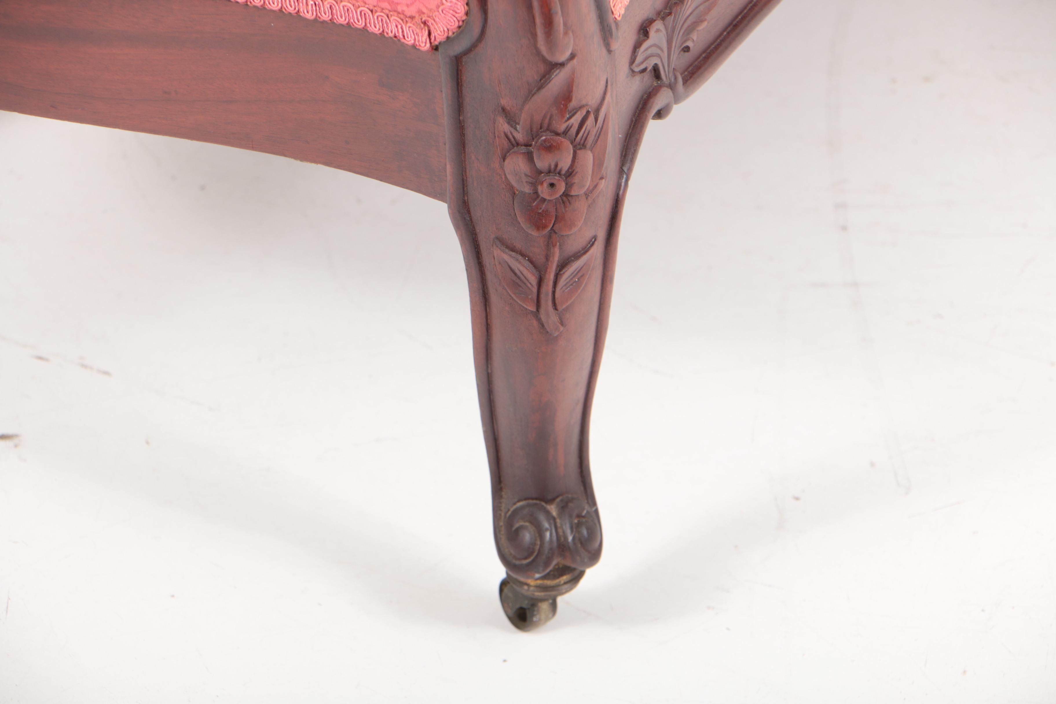 Victorian Rococo Revival Mahogany Sofa, Third Quarter 19th Century