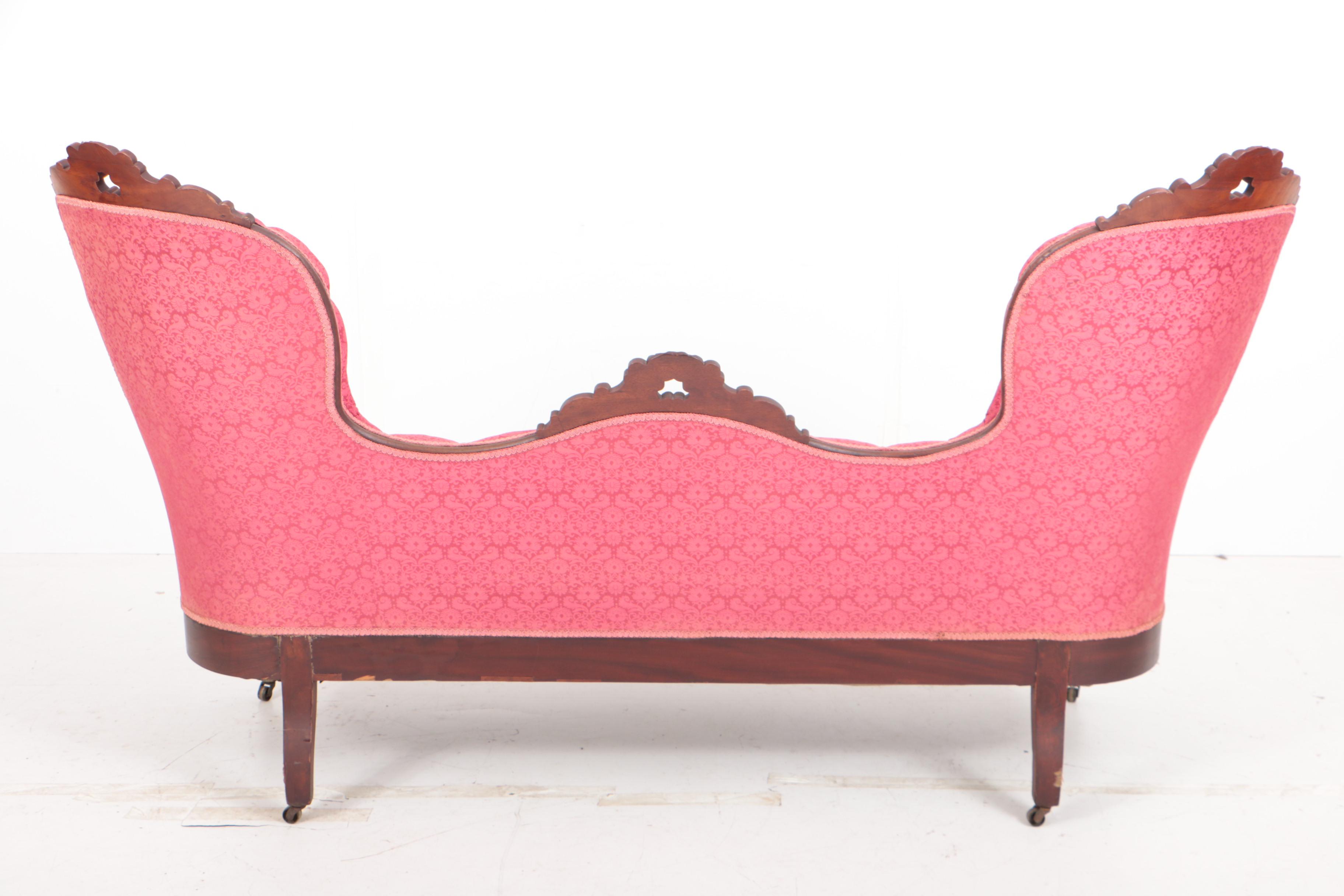Victorian Rococo Revival Mahogany Sofa, Third Quarter 19th Century