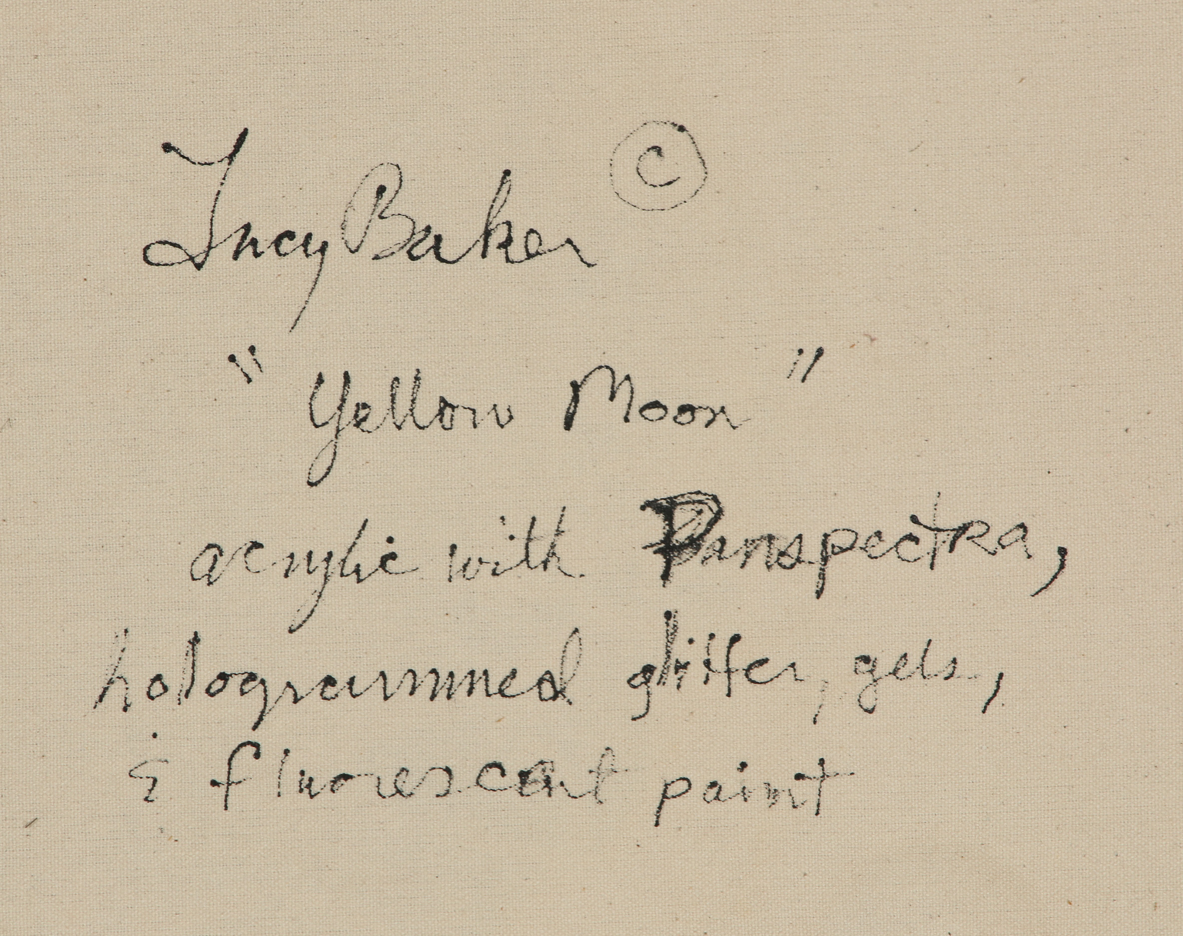 Lucy Baker Mixed Media Painting "Yellow Moon"