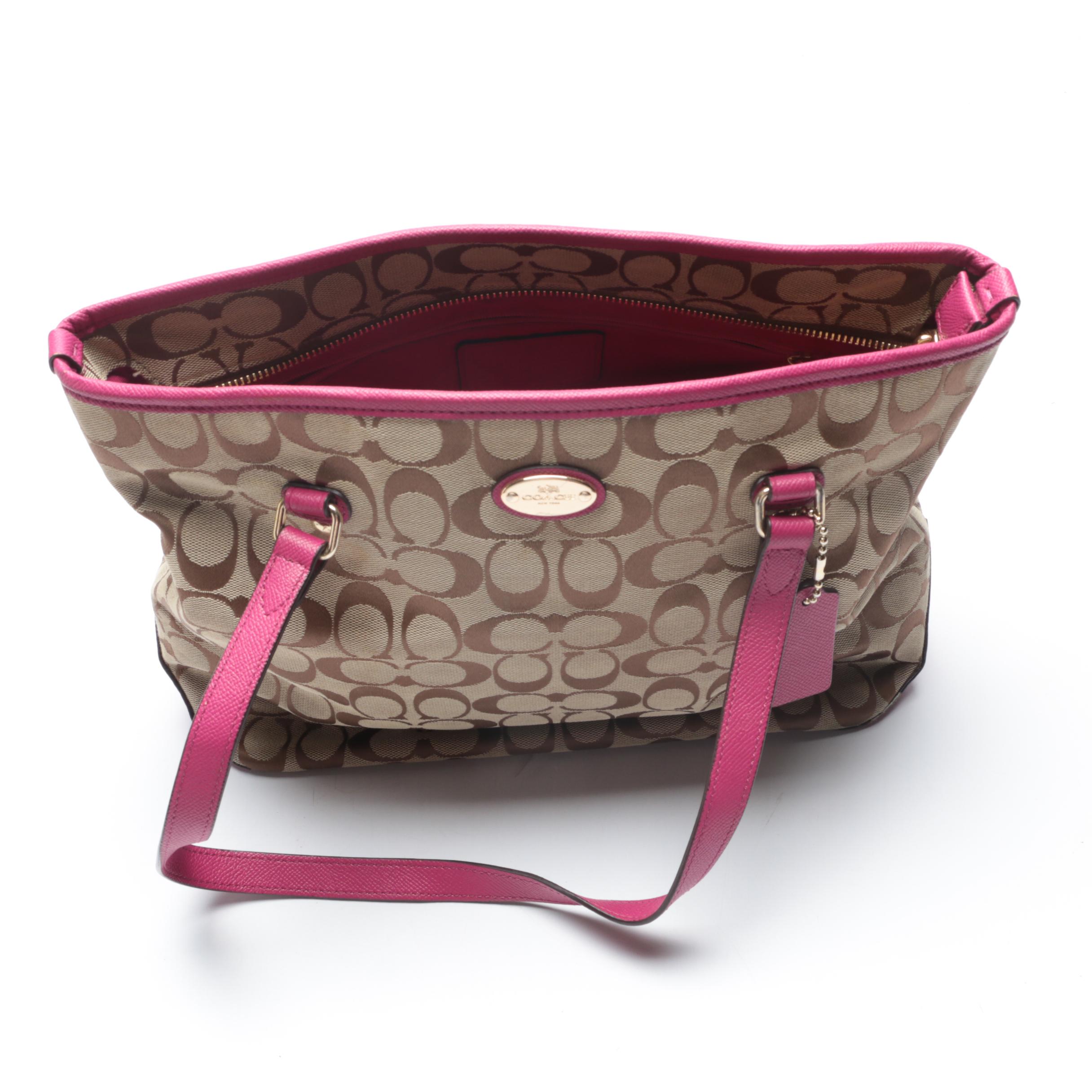 Coach Signature Jacquard Tote and Backpack