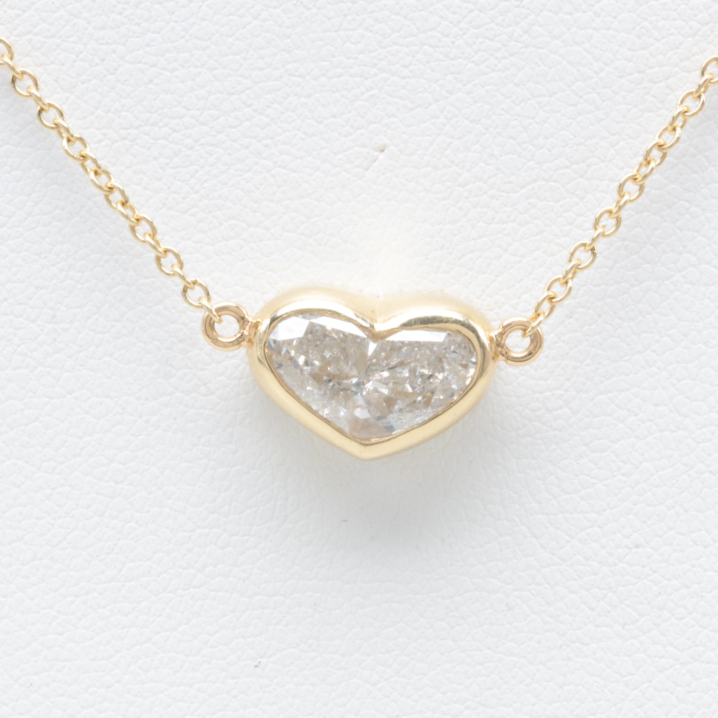 18K Yellow Gold 2.09 CT Diamond Station Necklace