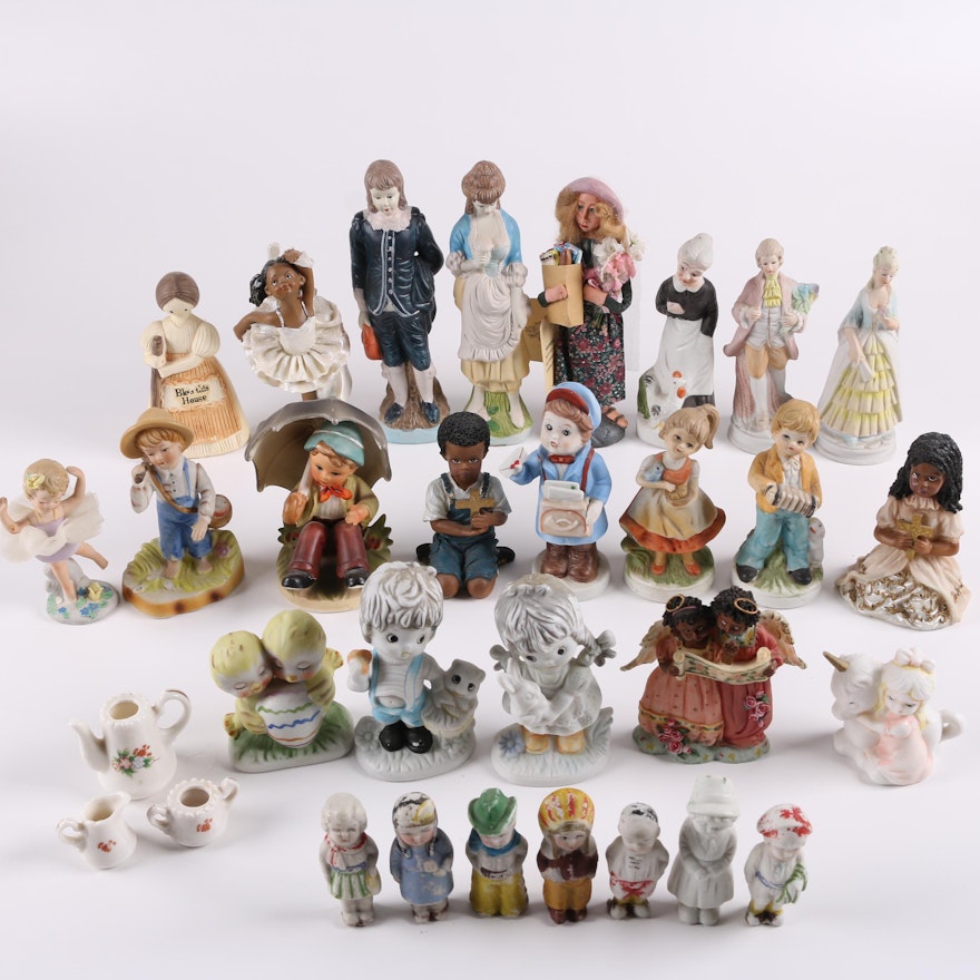 Vintage Japanese Bisque Figurines and Other Ceramic and Resin Figures