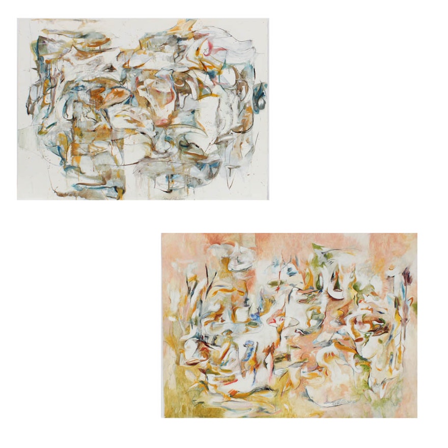 Donald Roberts 1998 Mixed Media Paintings on Paper Featuring "Island Project"