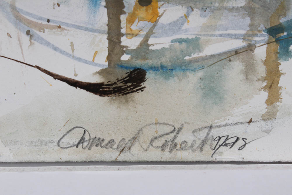 Donald Roberts 1998 Mixed Media Paintings on Paper Featuring "Island Project"