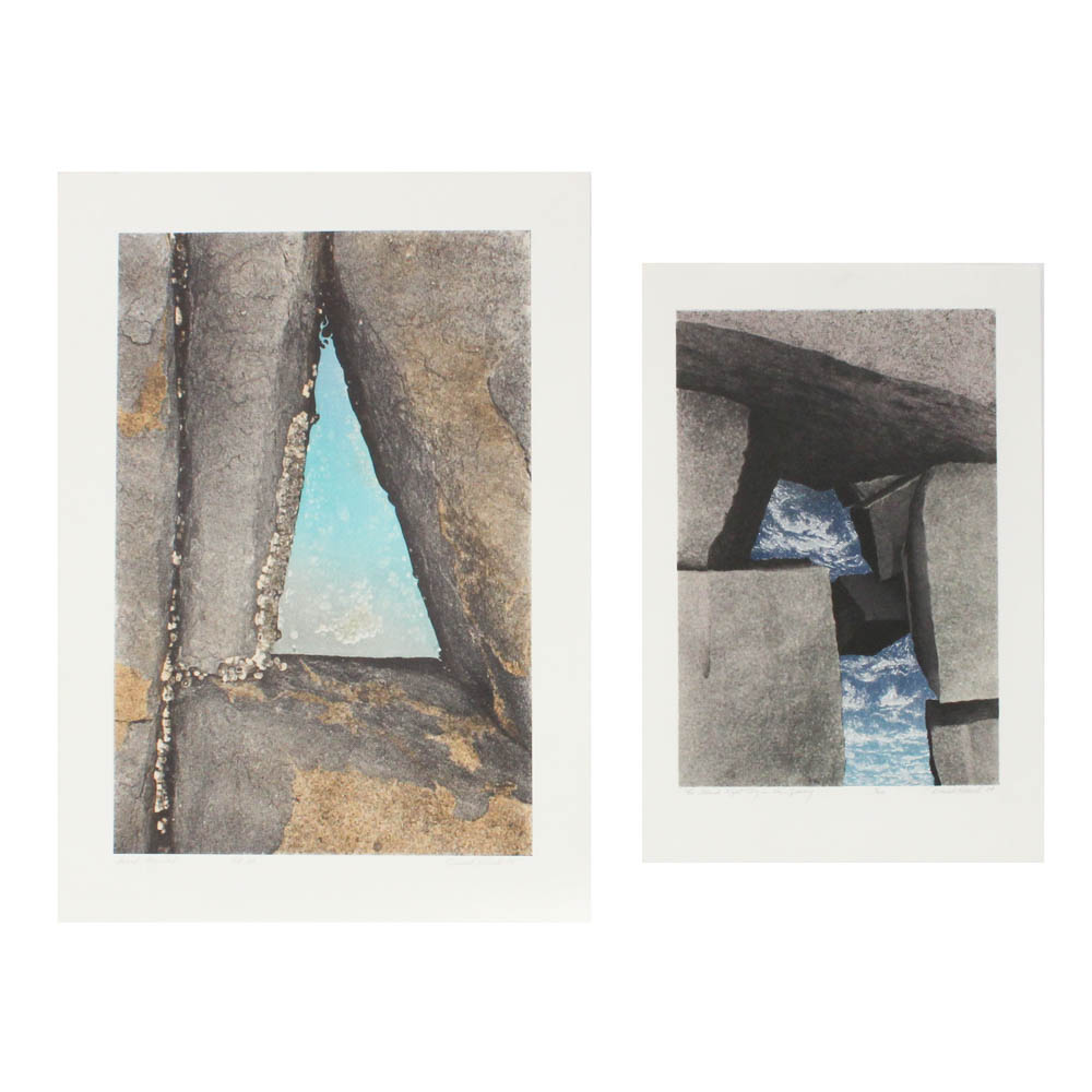 Donald Roberts Serigraph Prints "The Island Night Sky..." and "Island Sky..."