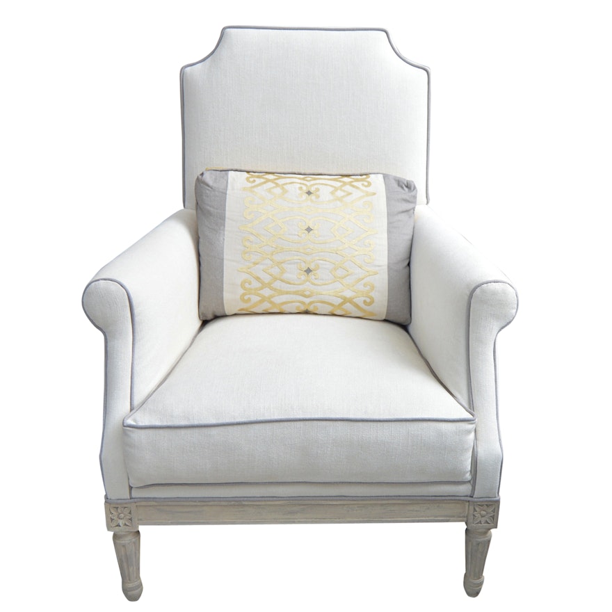 Louis XVI Style Upholstered Armchair from John-Richard