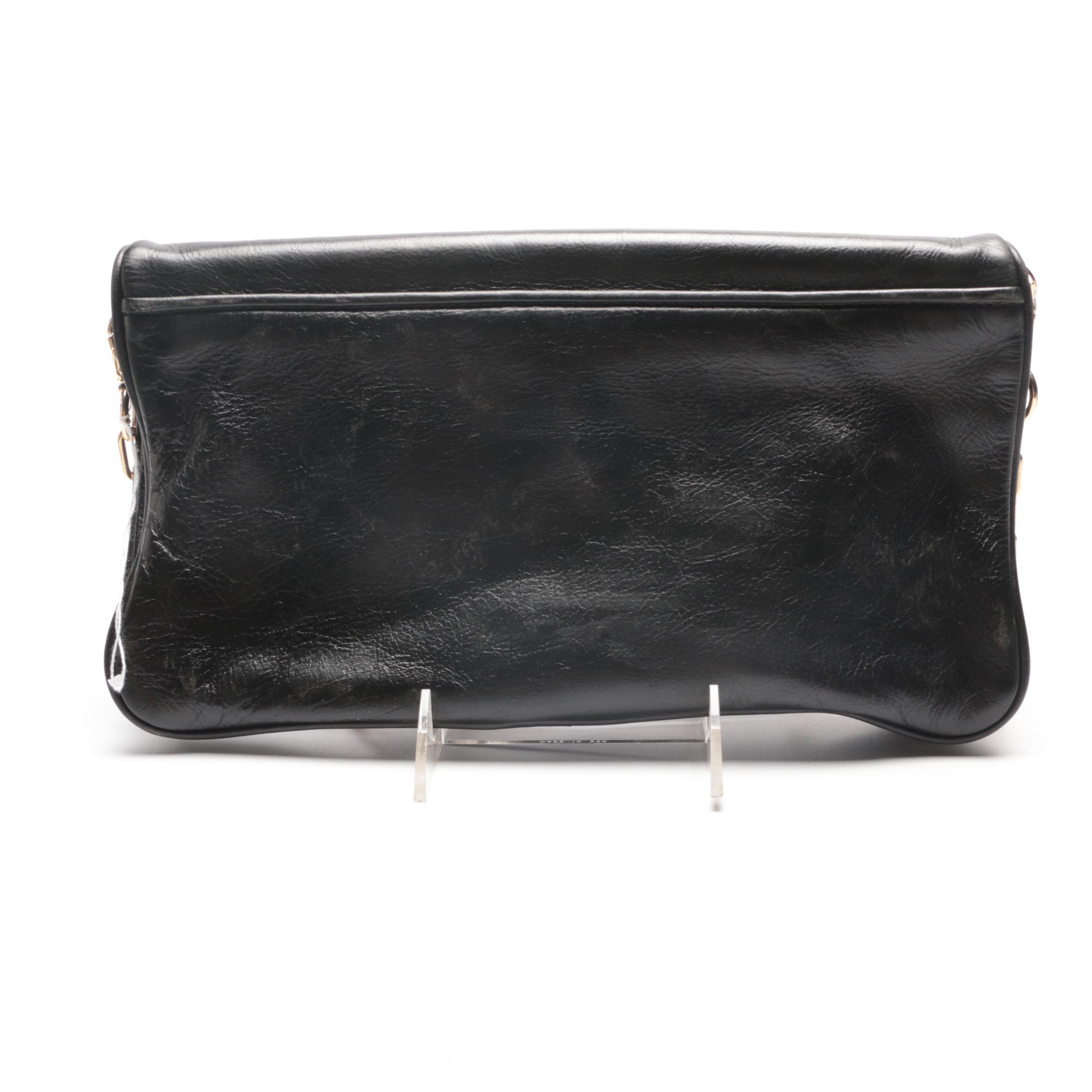 Tory Burch Black Leather Reva Handbag and Minnie Flats