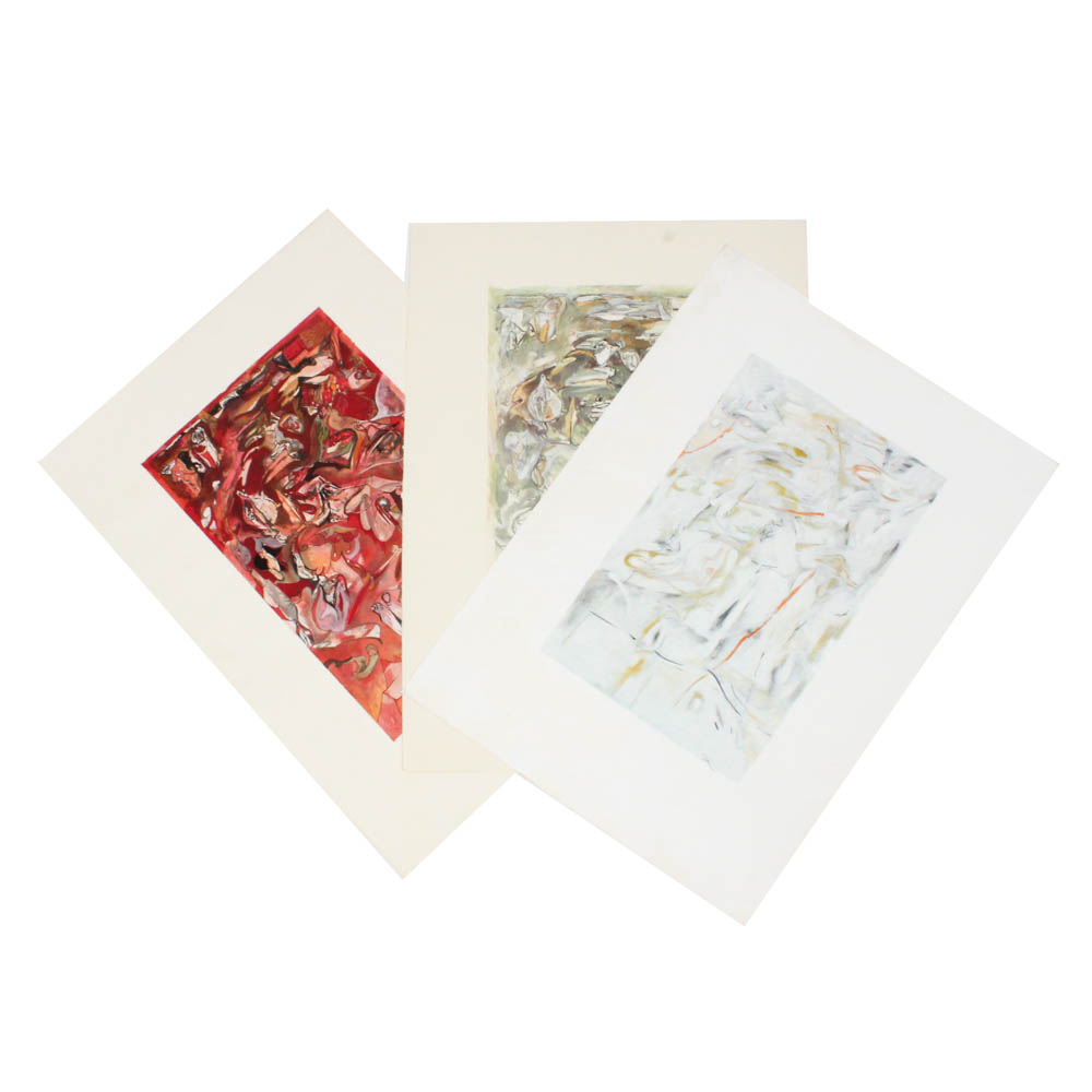 Donald Roberts 1990s Mixed Media Works on Paper