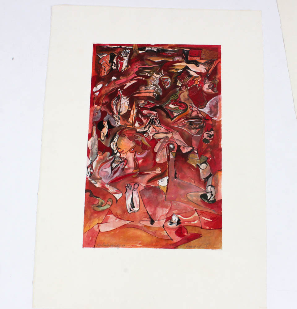 Donald Roberts 1990s Mixed Media Works on Paper