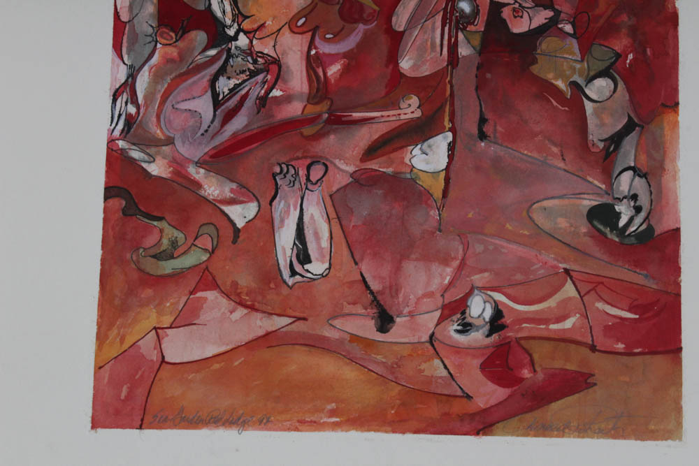 Donald Roberts 1990s Mixed Media Works on Paper