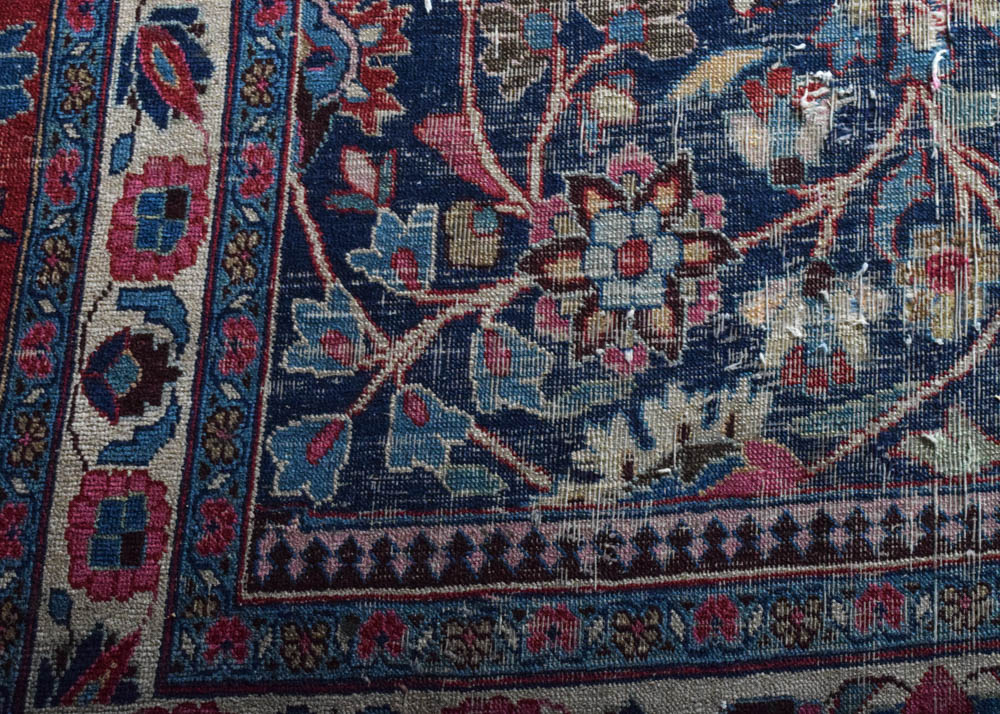 Semi-Antique Hand-Knotted Persian Tabriz Wool Area Rug