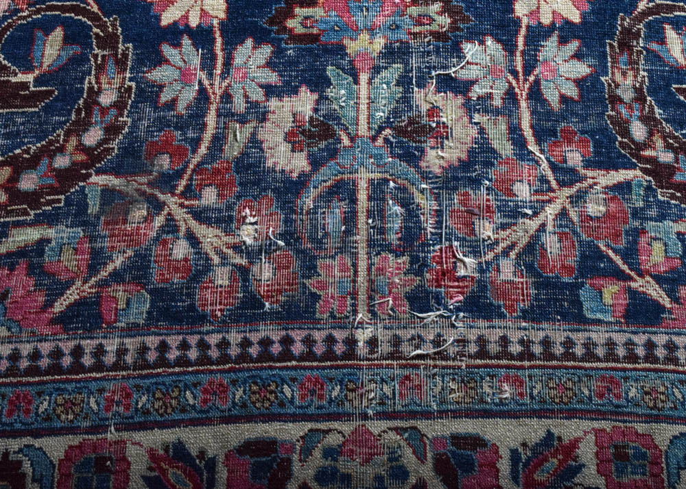Semi-Antique Hand-Knotted Persian Tabriz Wool Area Rug