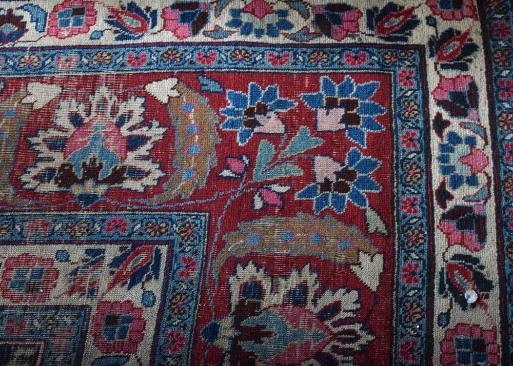 Semi-Antique Hand-Knotted Persian Tabriz Wool Area Rug