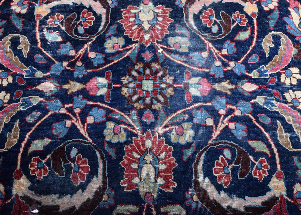 Semi-Antique Hand-Knotted Persian Tabriz Wool Area Rug