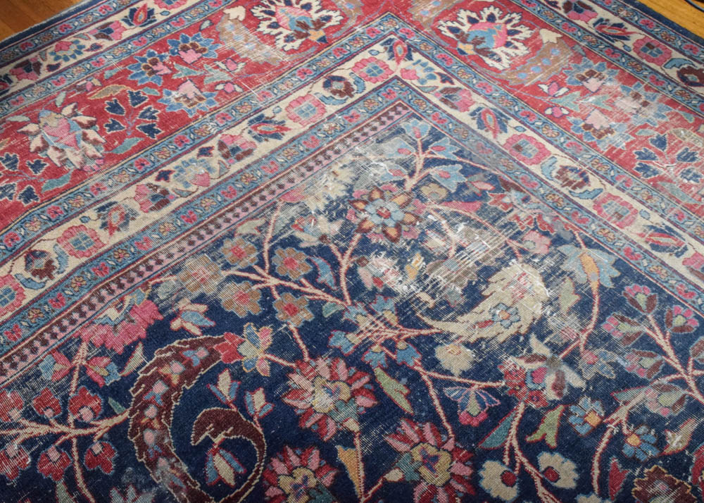 Semi-Antique Hand-Knotted Persian Tabriz Wool Area Rug