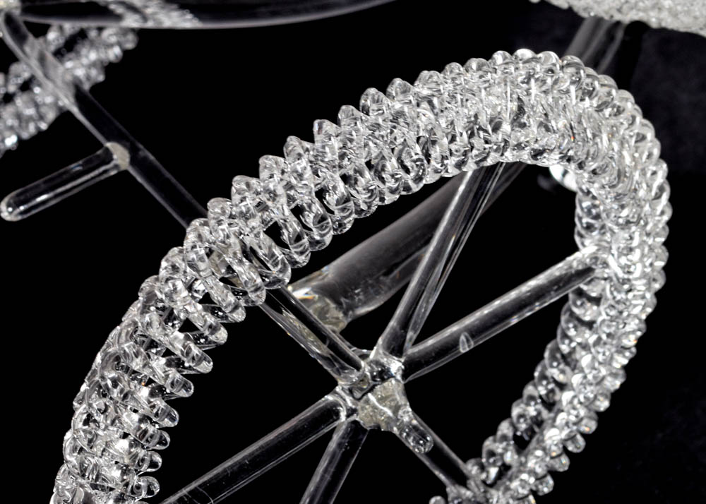 Elaborate Blown Glass Horse Drawn Carriage Sculpture