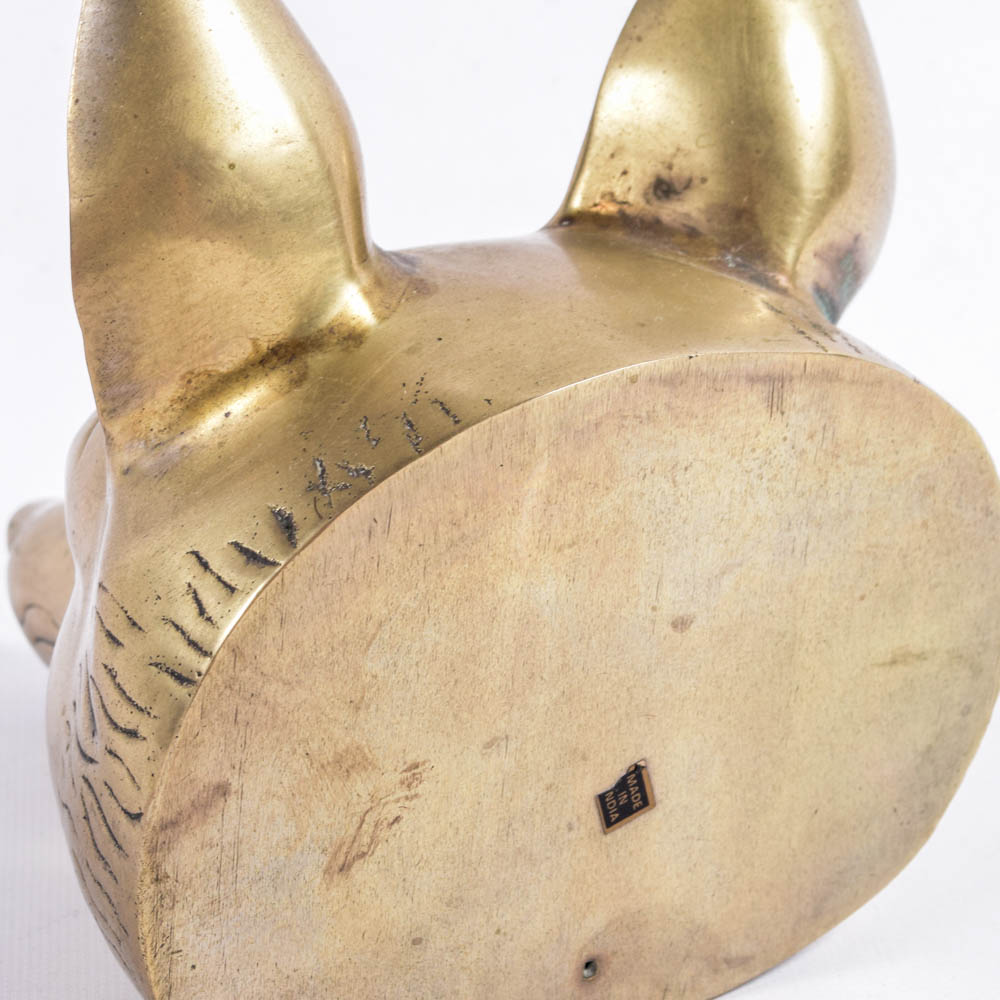 Indian Brass Fox Head Bookends