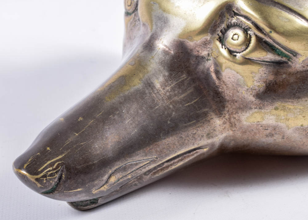 Indian Brass Fox Head Bookends