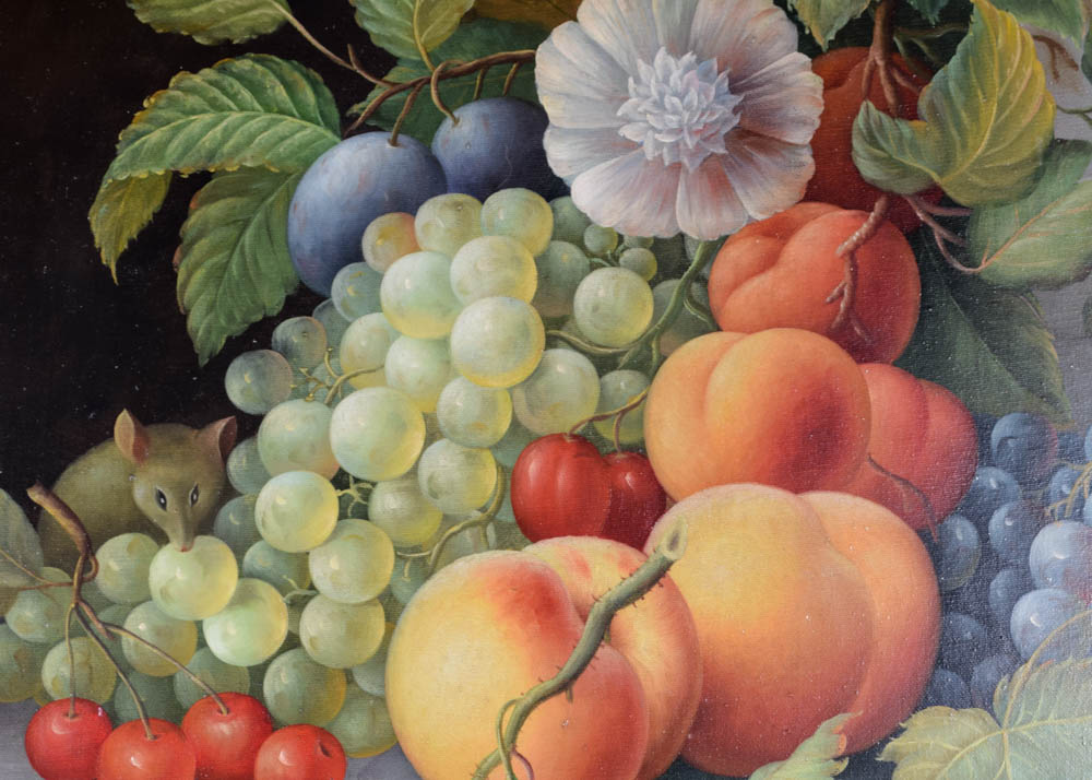 H. Branson Still Life Oil Painting on Canvas