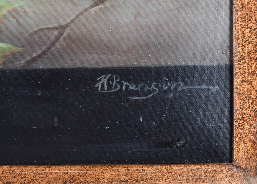 H. Branson Still Life Oil Painting on Canvas