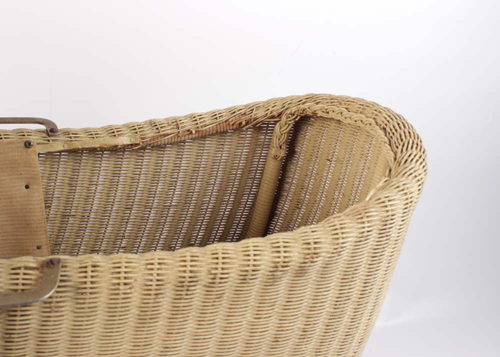 Vintage Woven Wicker Doll Pram