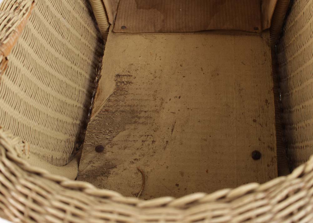 Vintage Woven Wicker Doll Pram