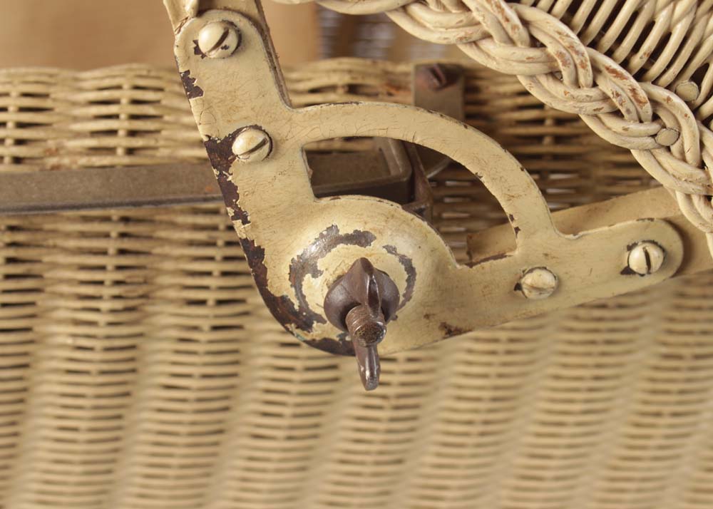 Vintage Woven Wicker Doll Pram