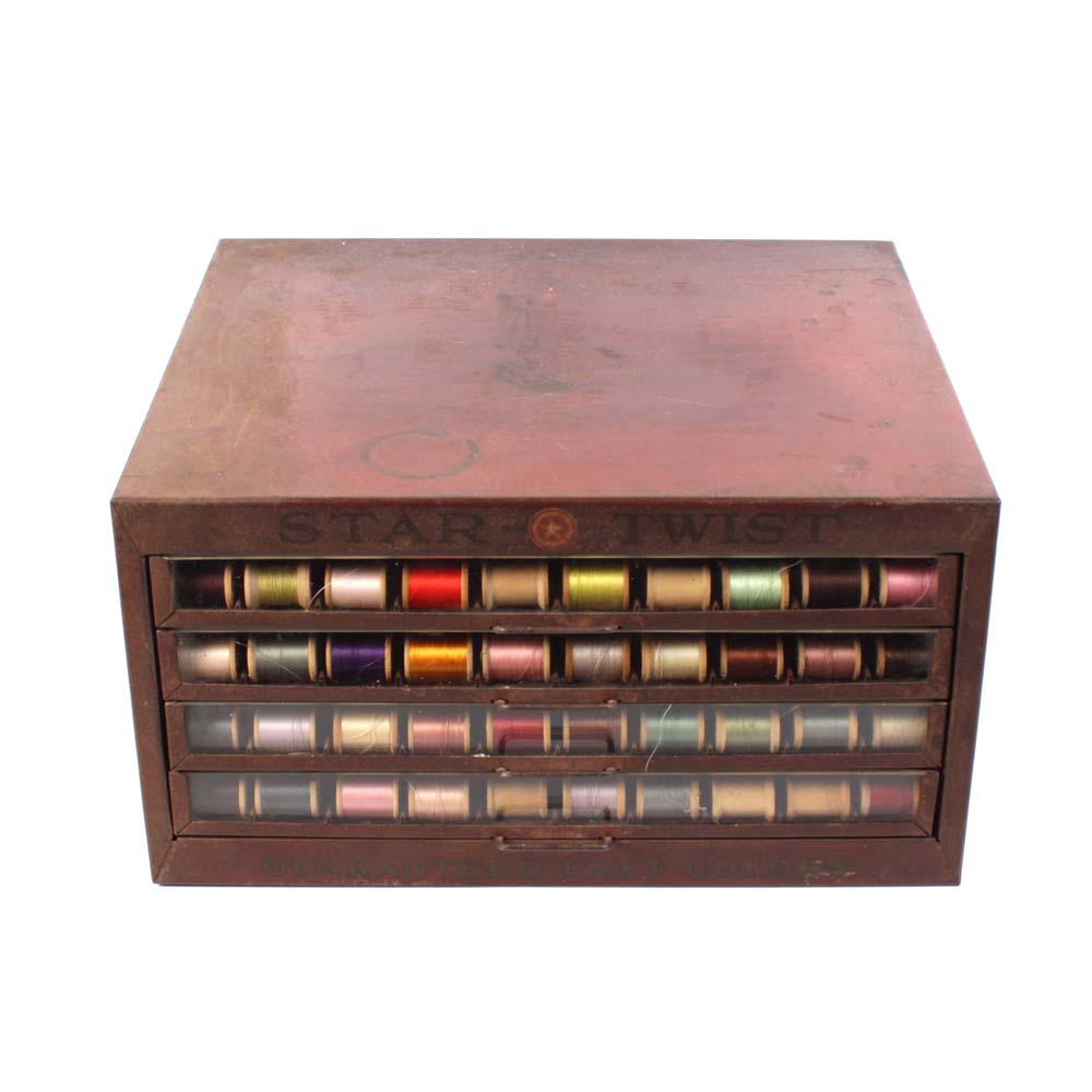 American Thread Company Tabletop Spool Cabinet