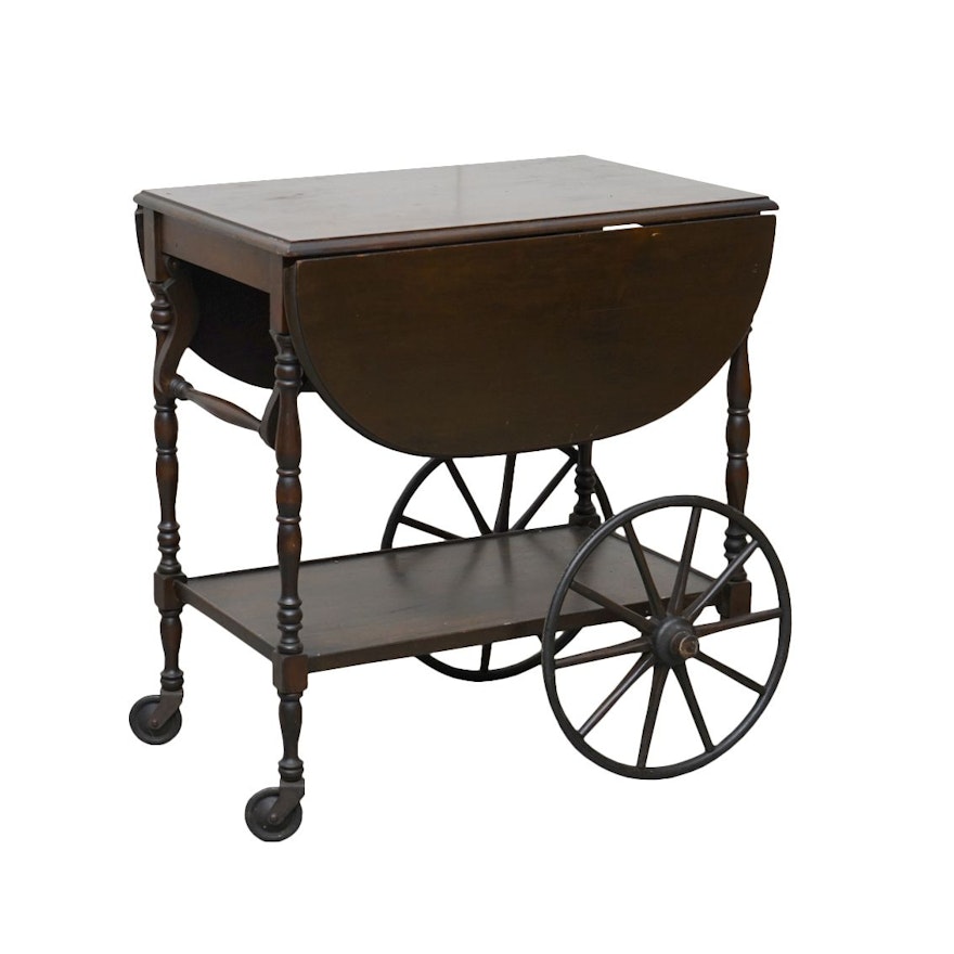 Vintage Drop-Leaf Bar Cart