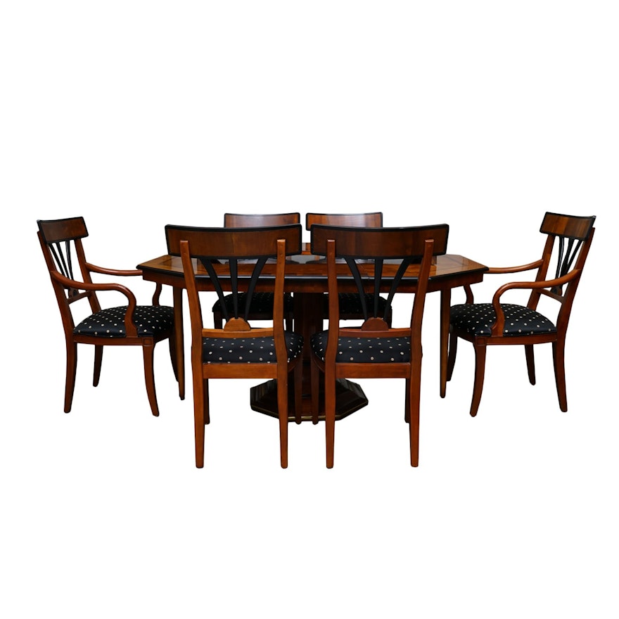 Art Deco Style Octagonal Dining Table with Klismos Chairs