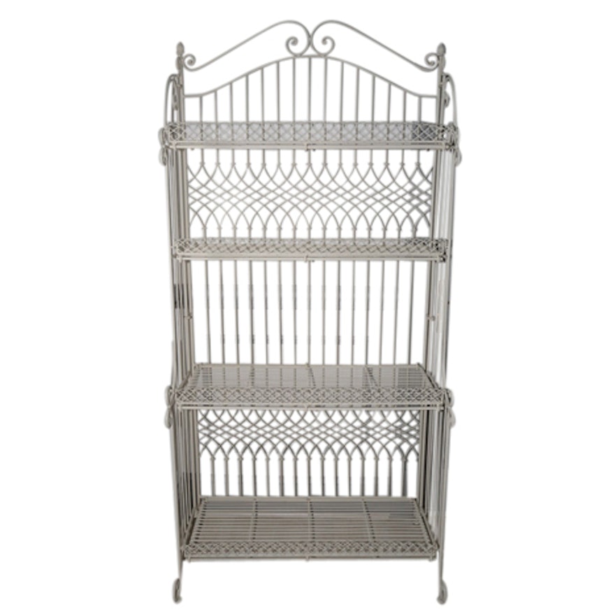 White Painted Metal Baker's Rack