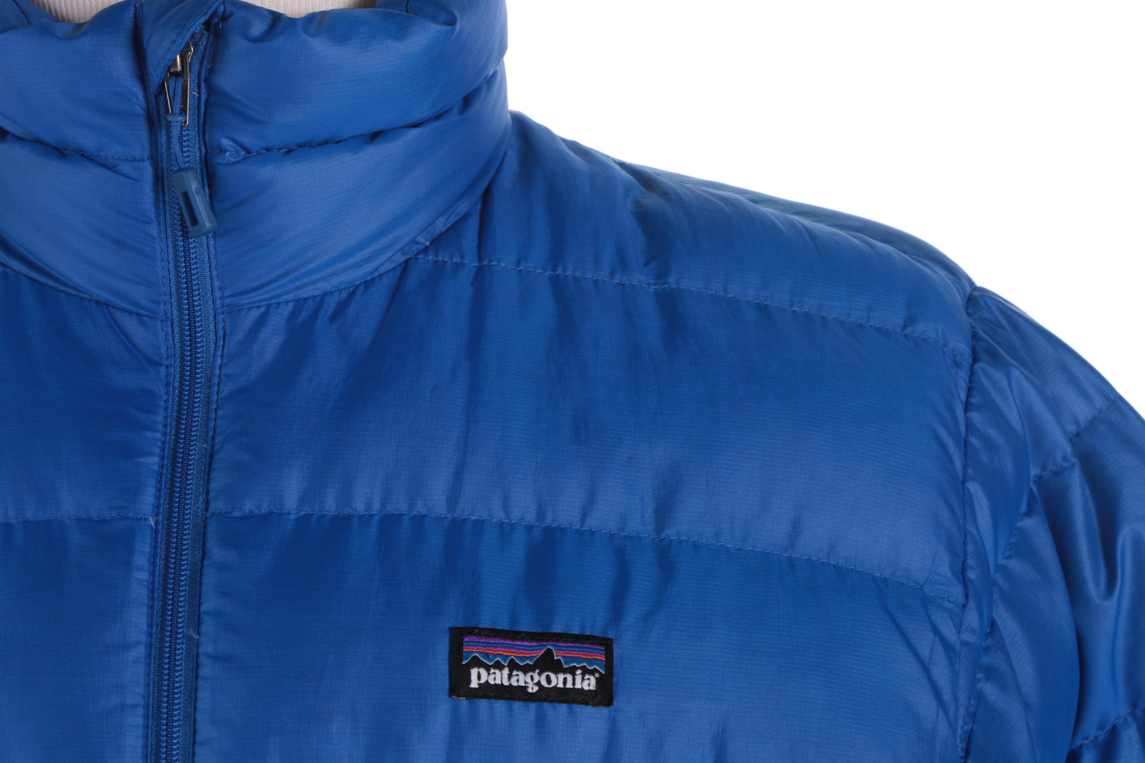 Men's Patagonia Blue Puffer and Dutch Harbor Gear Black and Grey Jackets