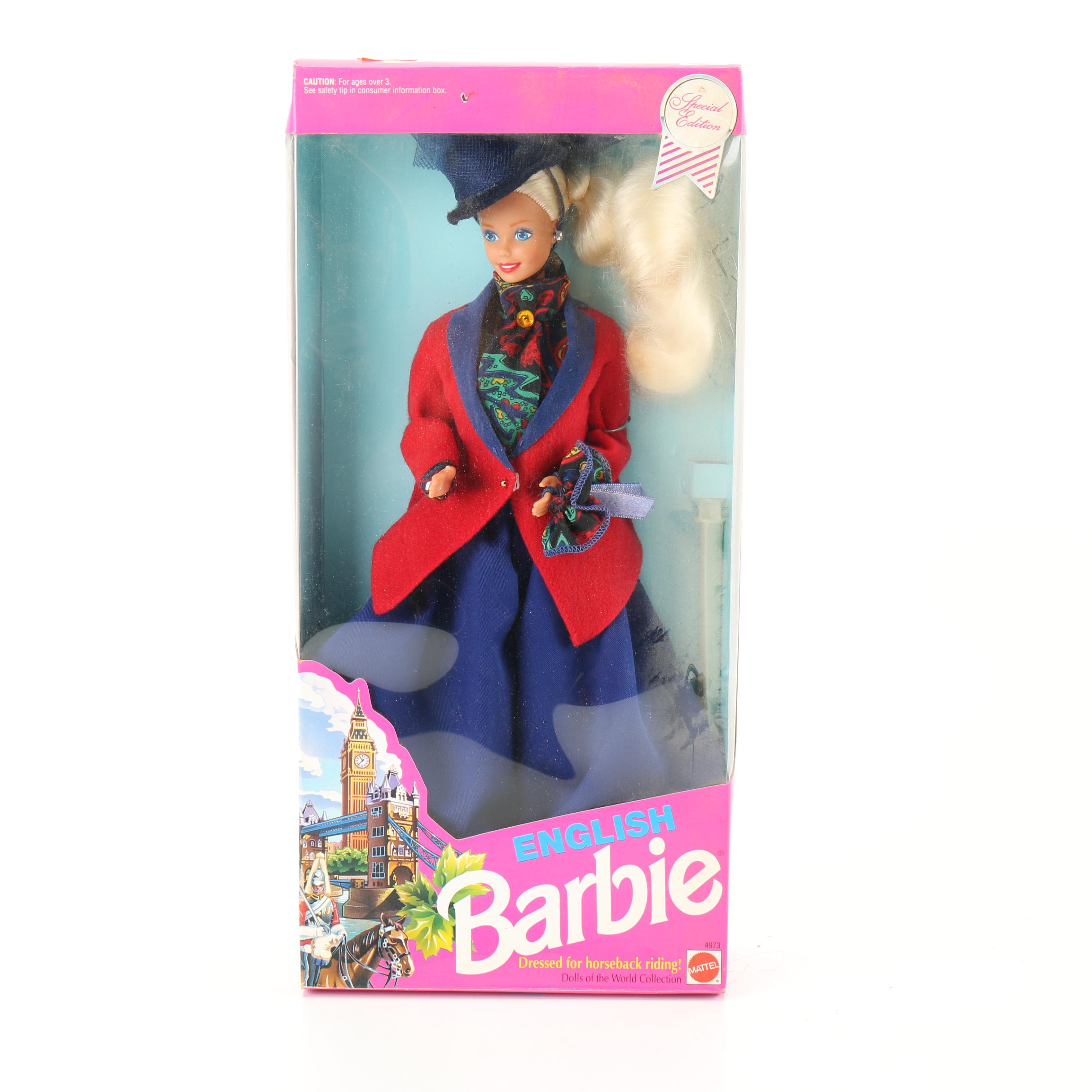 1990s Mattel Barbie Dolls Featuring "Dolls of the World" Collection