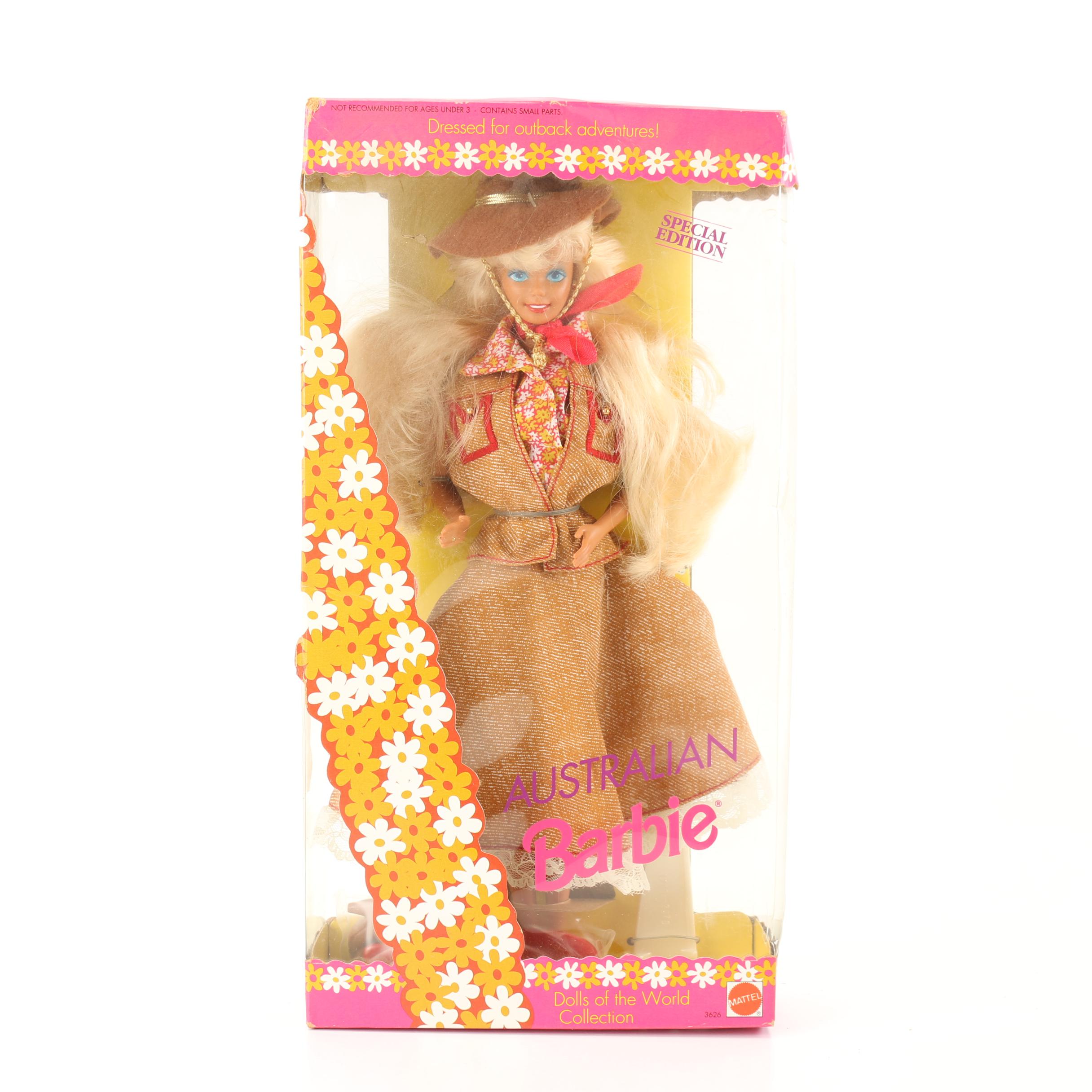 1990s Mattel Barbie Dolls Featuring "Dolls of the World" Collection