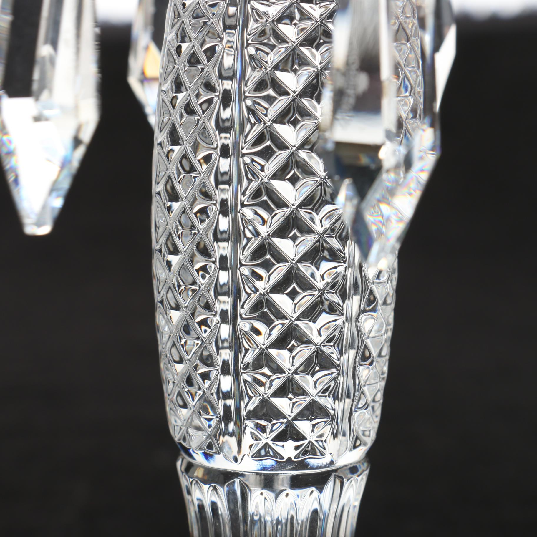 Waterford Crystal "Tara" Candle Lustres with Faceted Crystal Drops