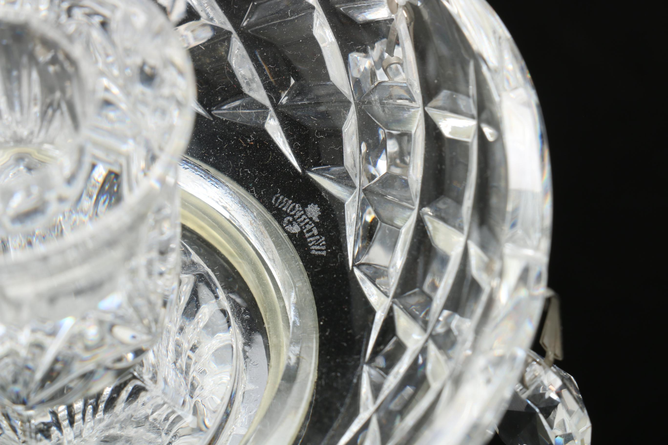 Waterford Crystal "Tara" Candle Lustres with Faceted Crystal Drops