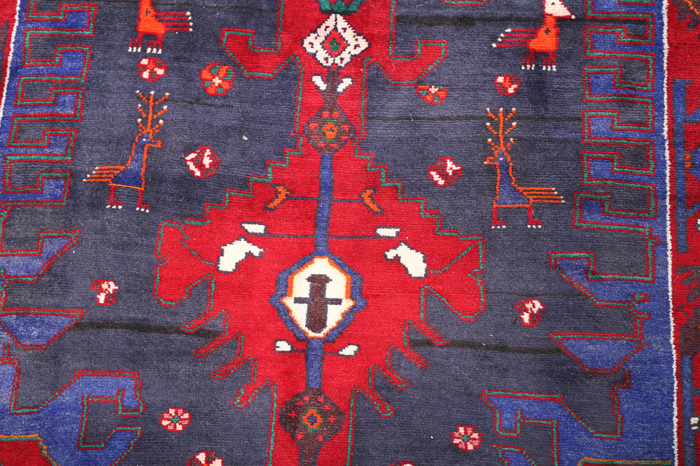 Vintage Hand-Knotted Persian Viss Wool Long Rug