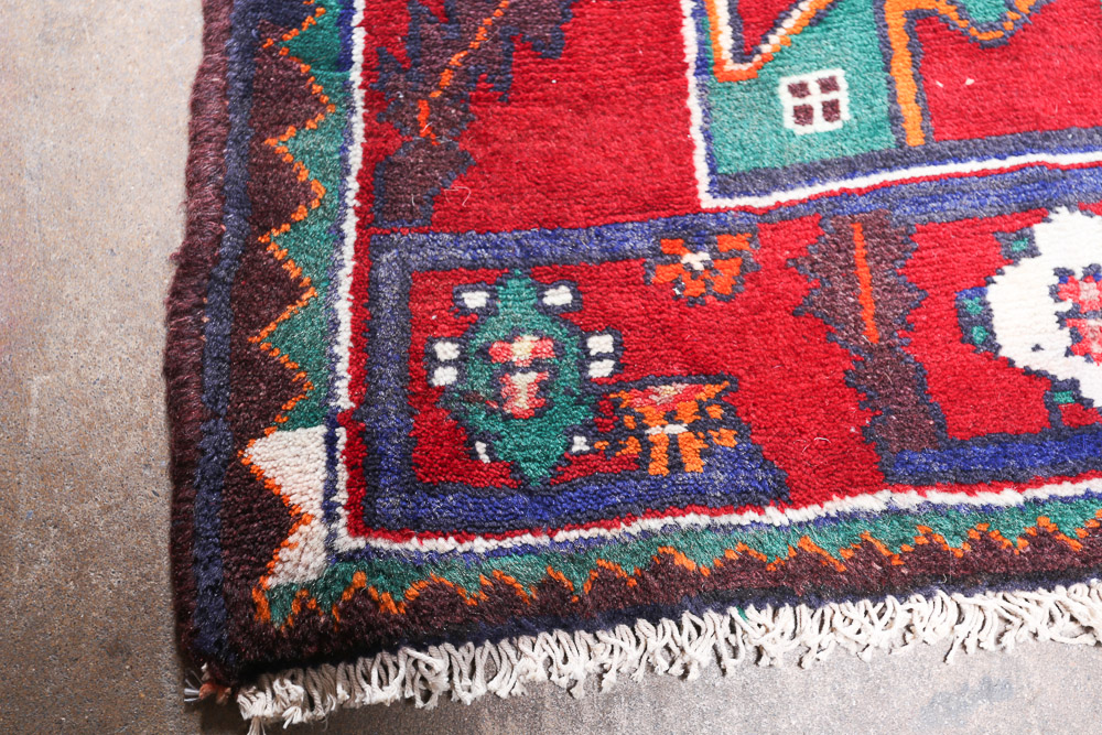 Vintage Hand-Knotted Persian Viss Wool Long Rug